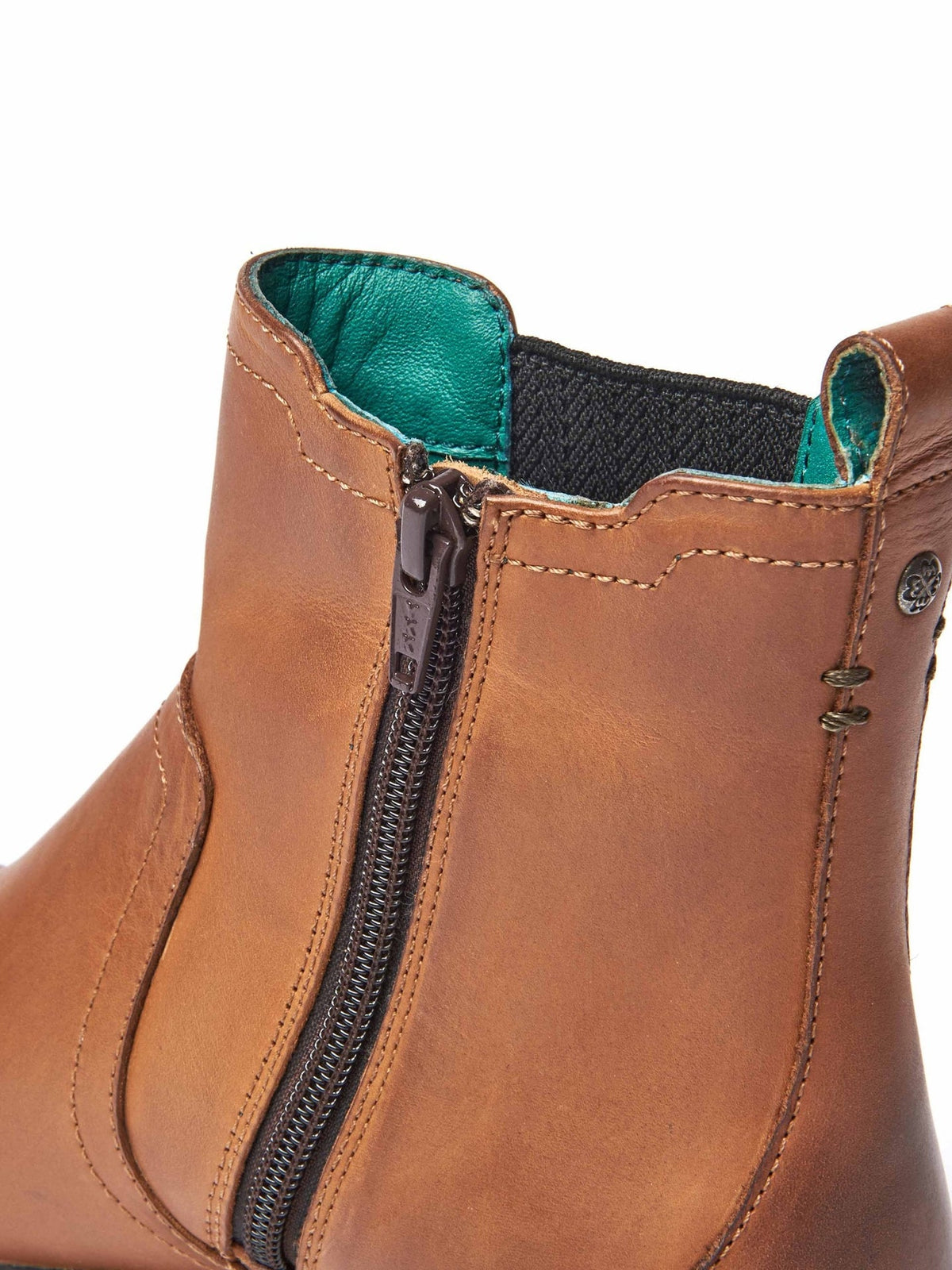 Brown women's leather Chelsea boots - ABNEY TAN