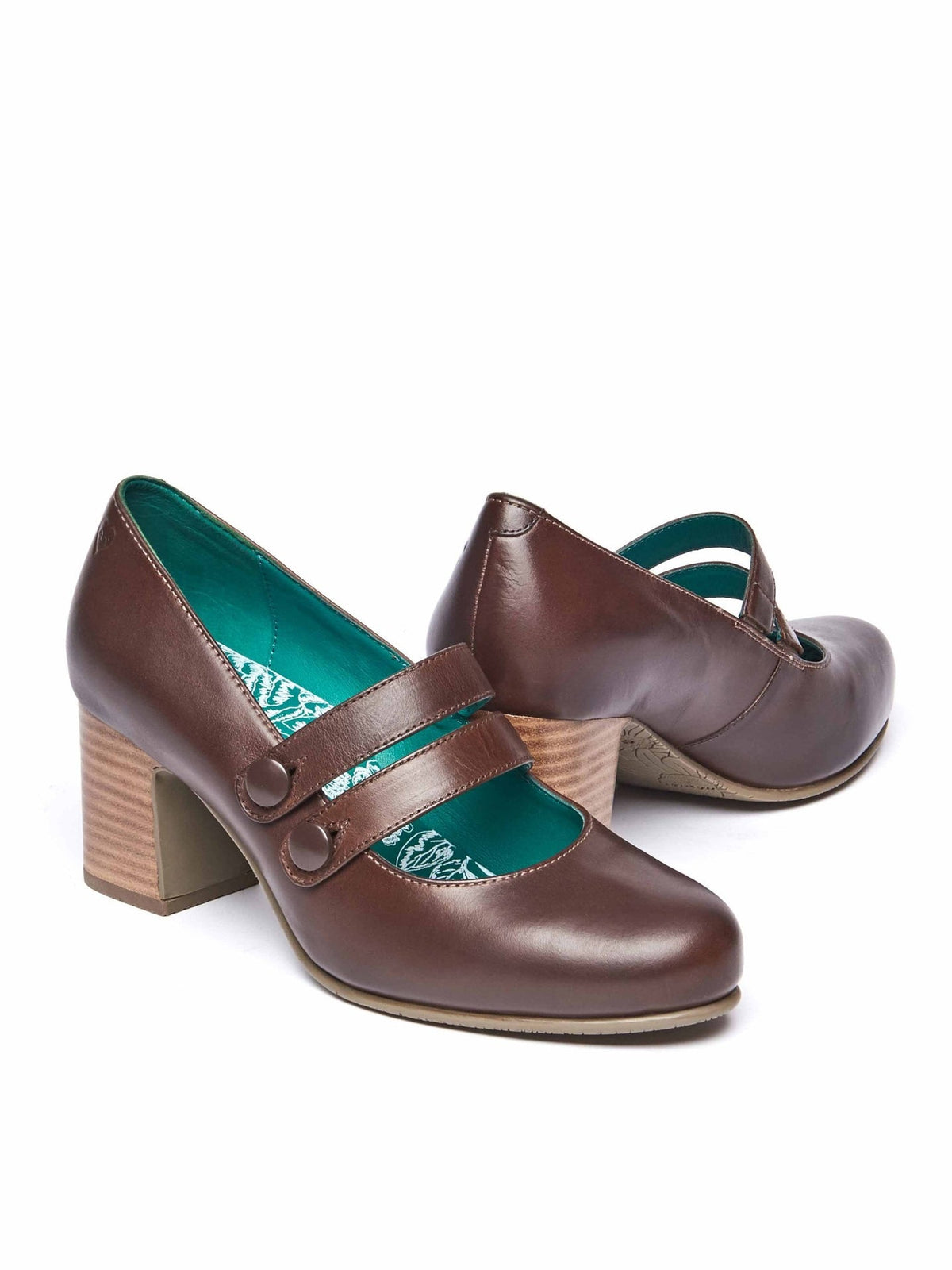 Brown Mary Jane court block heels - BONHEUR CHOCOLATE