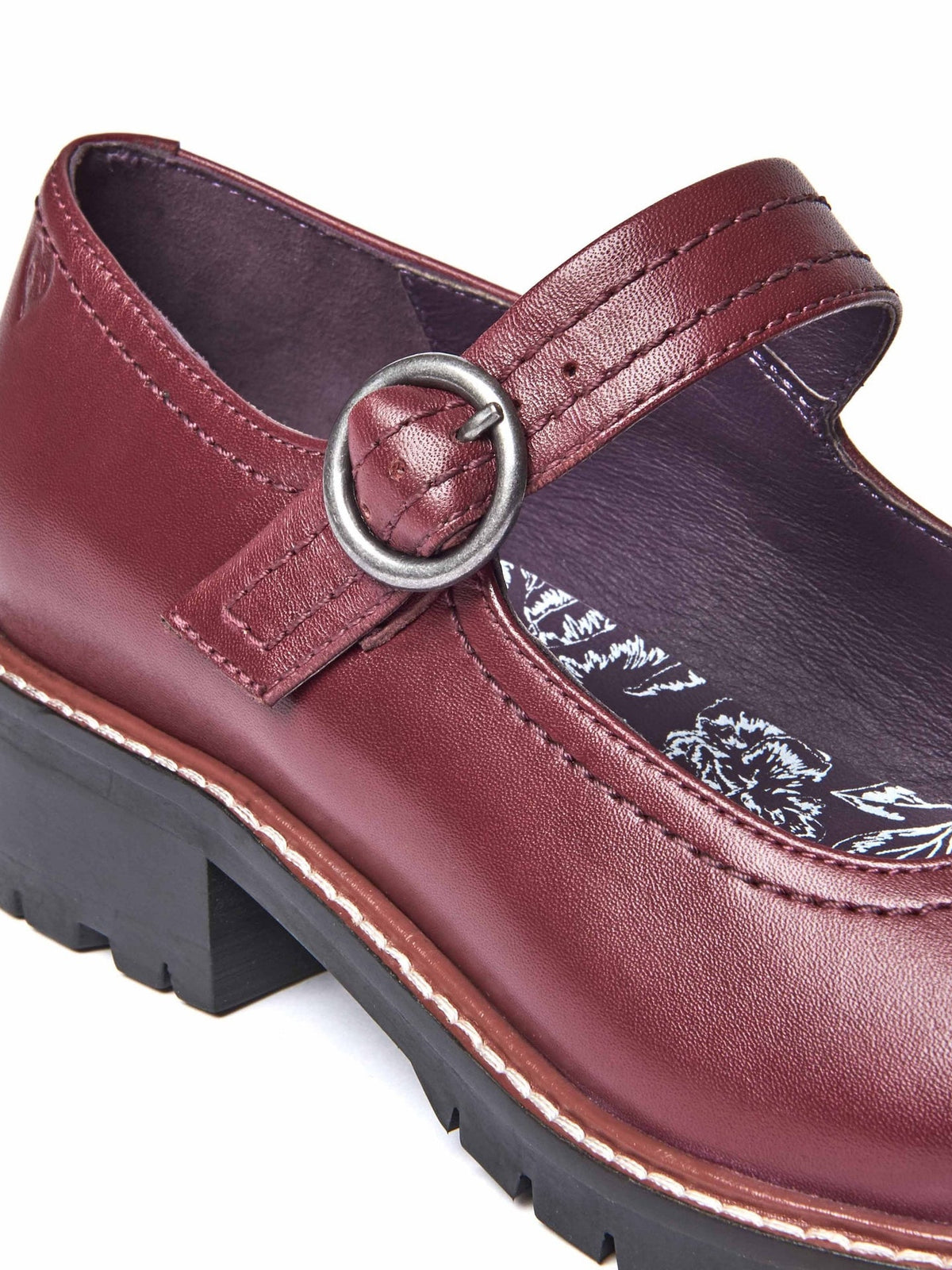 Red chunky Mary Jane shoes - BOYCE CABERNET