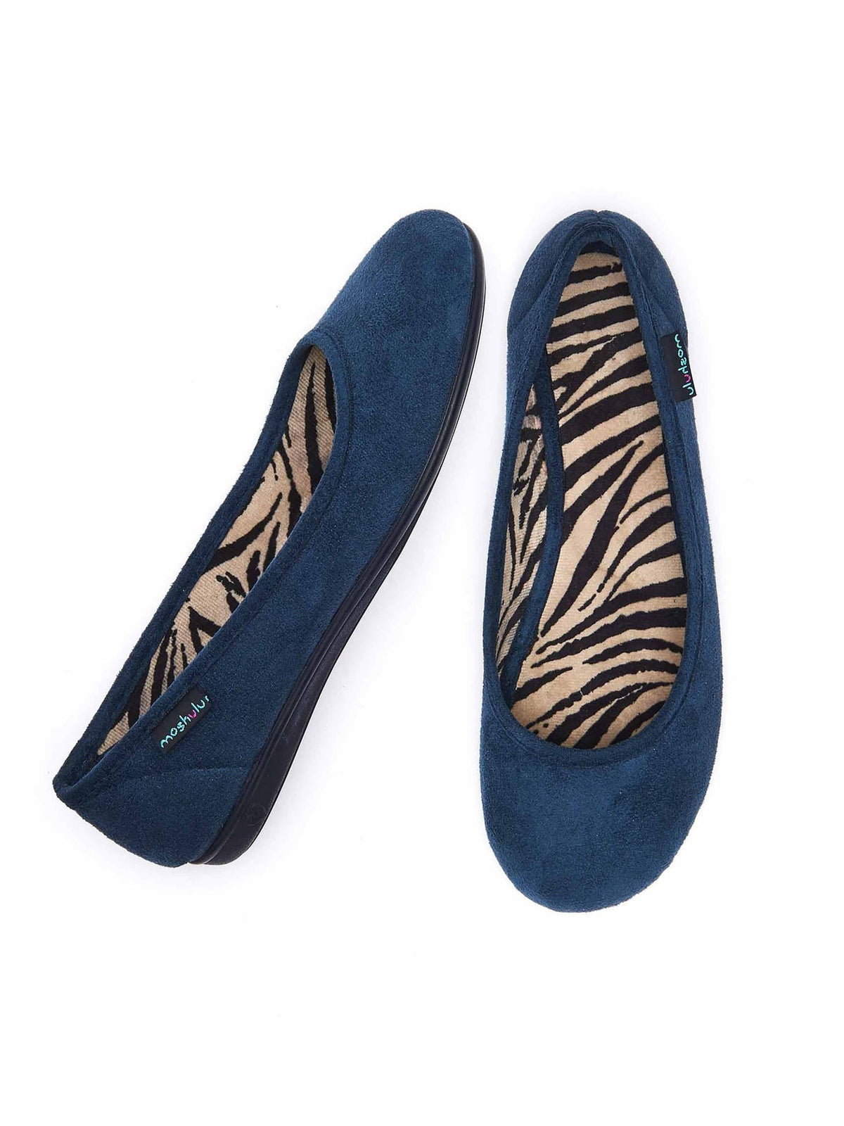 Blue textile ballerina slippers - BANOFFEE 2 INDIGO