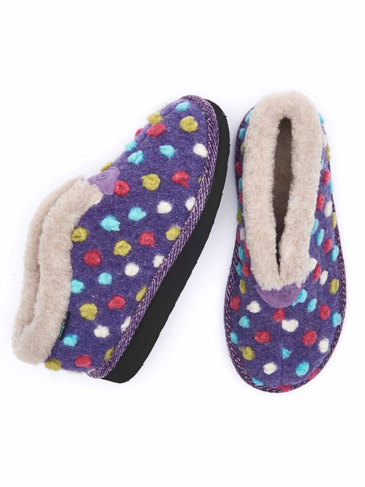 Purple short spotty bootie slippers - BO VIOLET