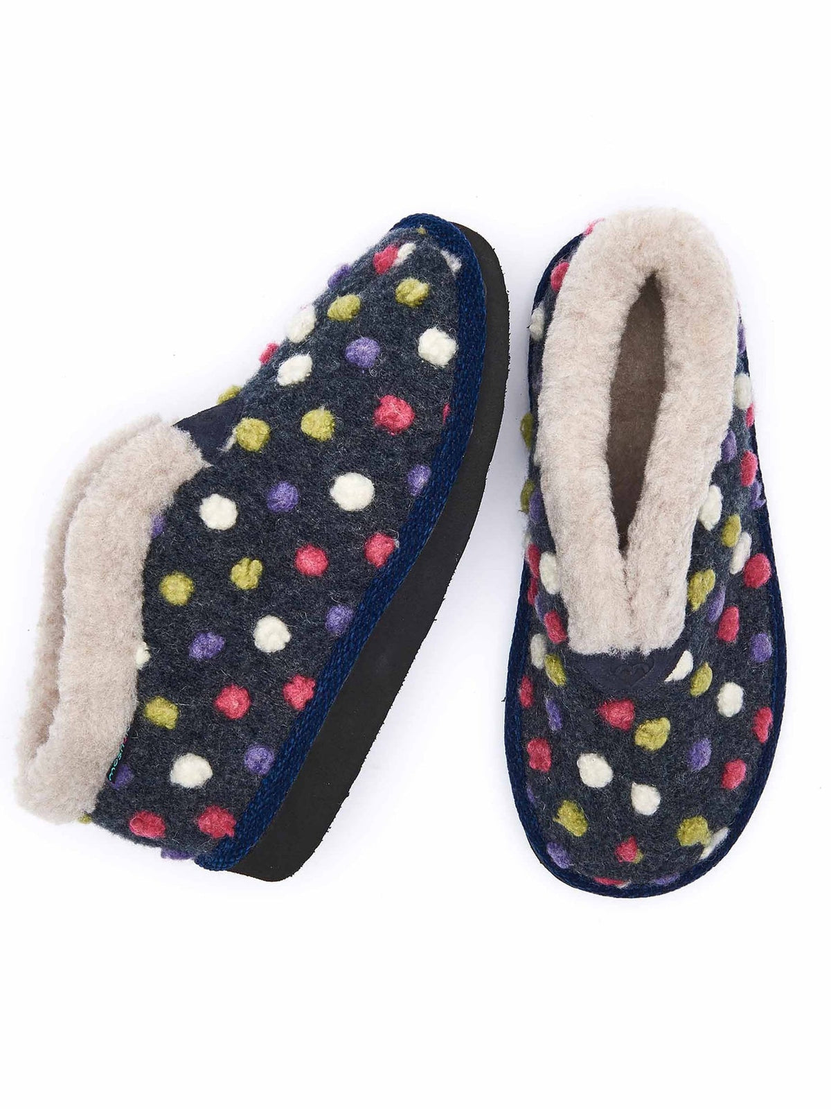 Blue short spotty bootie slippers - BO INDIGO