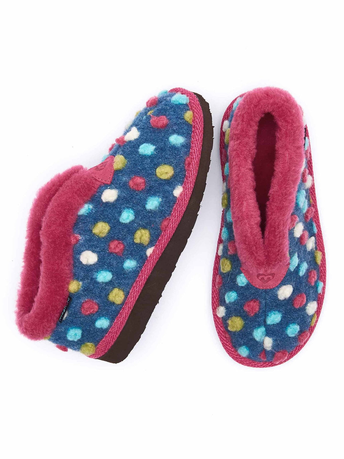 Blue short spotty bootie slippers - BO DENIM