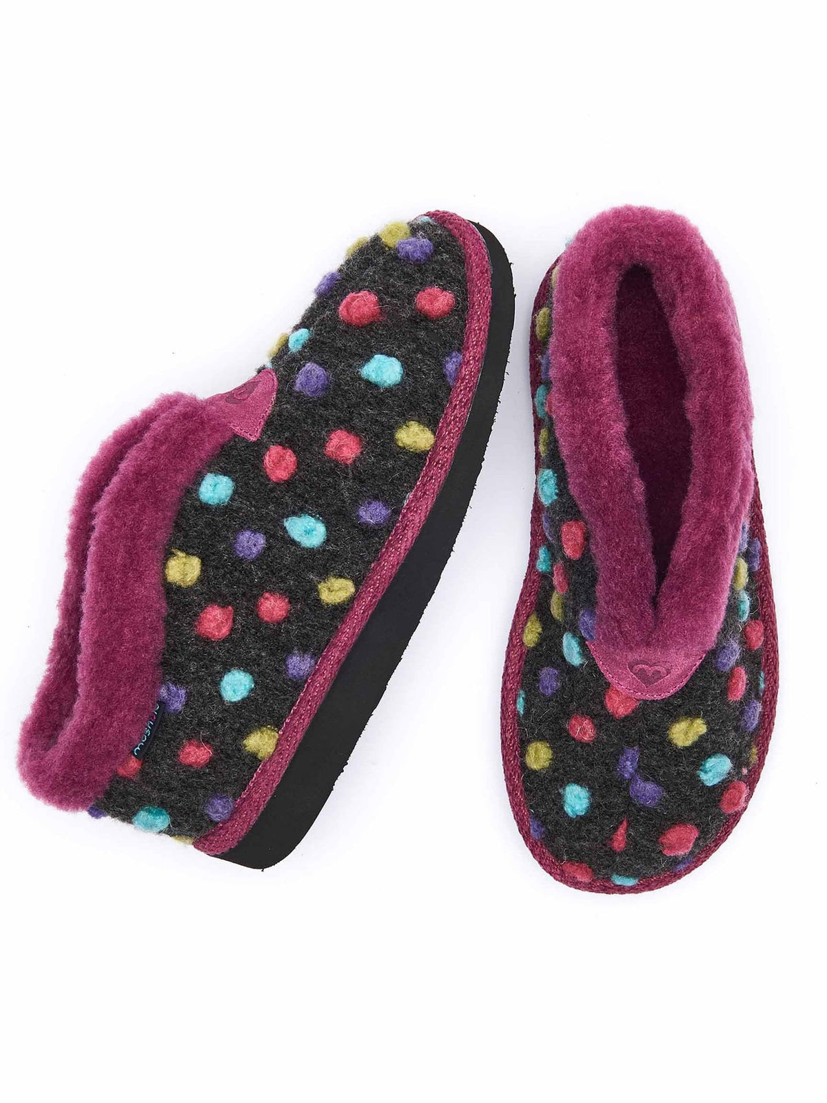 Grey short spotty bootie slippers - BO SHADOW