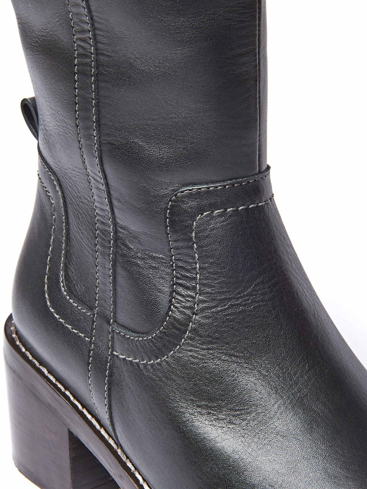 Black heeled long riding boots - HEPWORTH BLACK