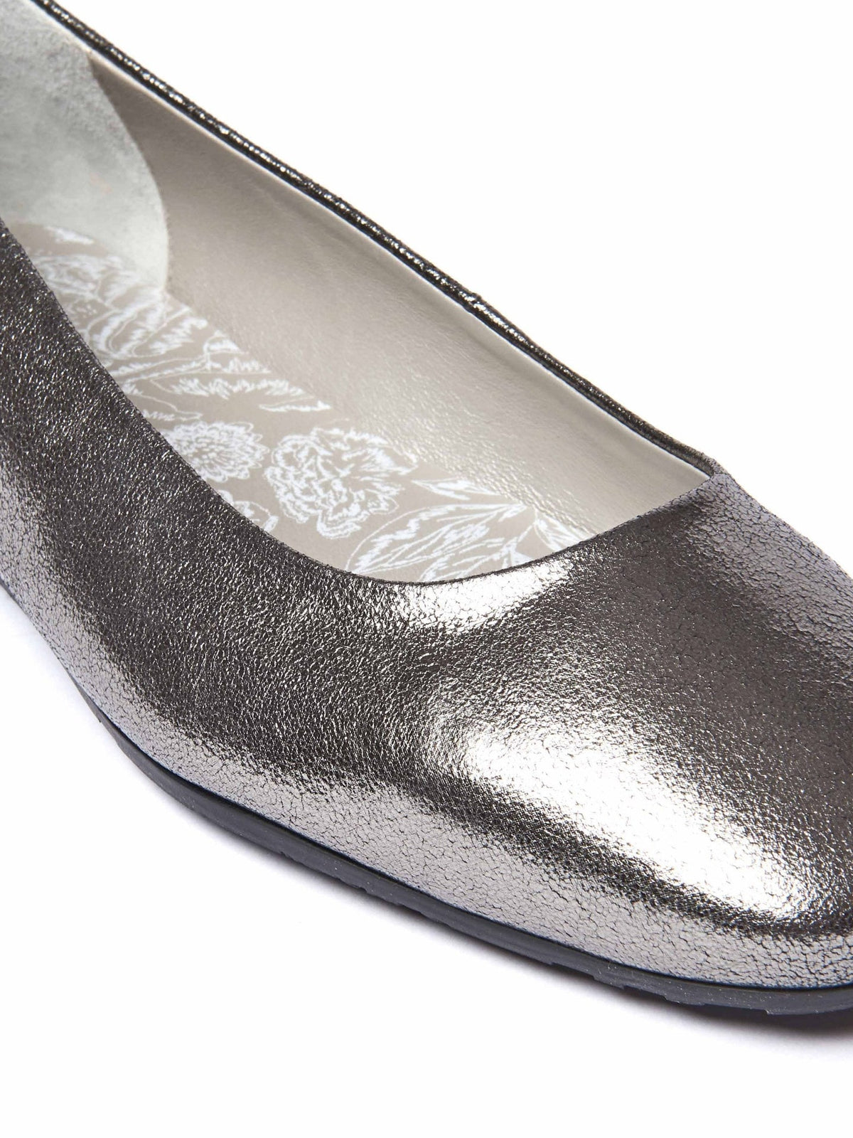 Metallic ladies' metallic square toe ballerina flats - MODOTTI CACAO METALLIC