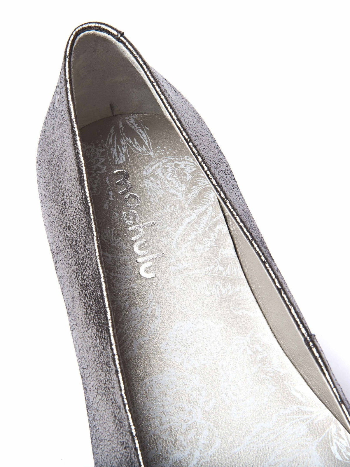 Metallic ladies' metallic square toe ballerina flats - MODOTTI CACAO METALLIC