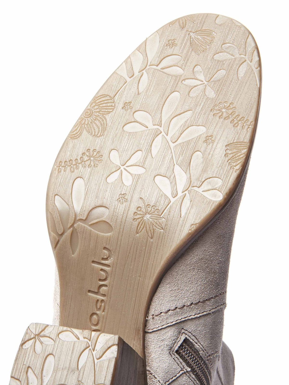 Grey western inspired heeled ankle boots - MORISOT PEBBLE GREY