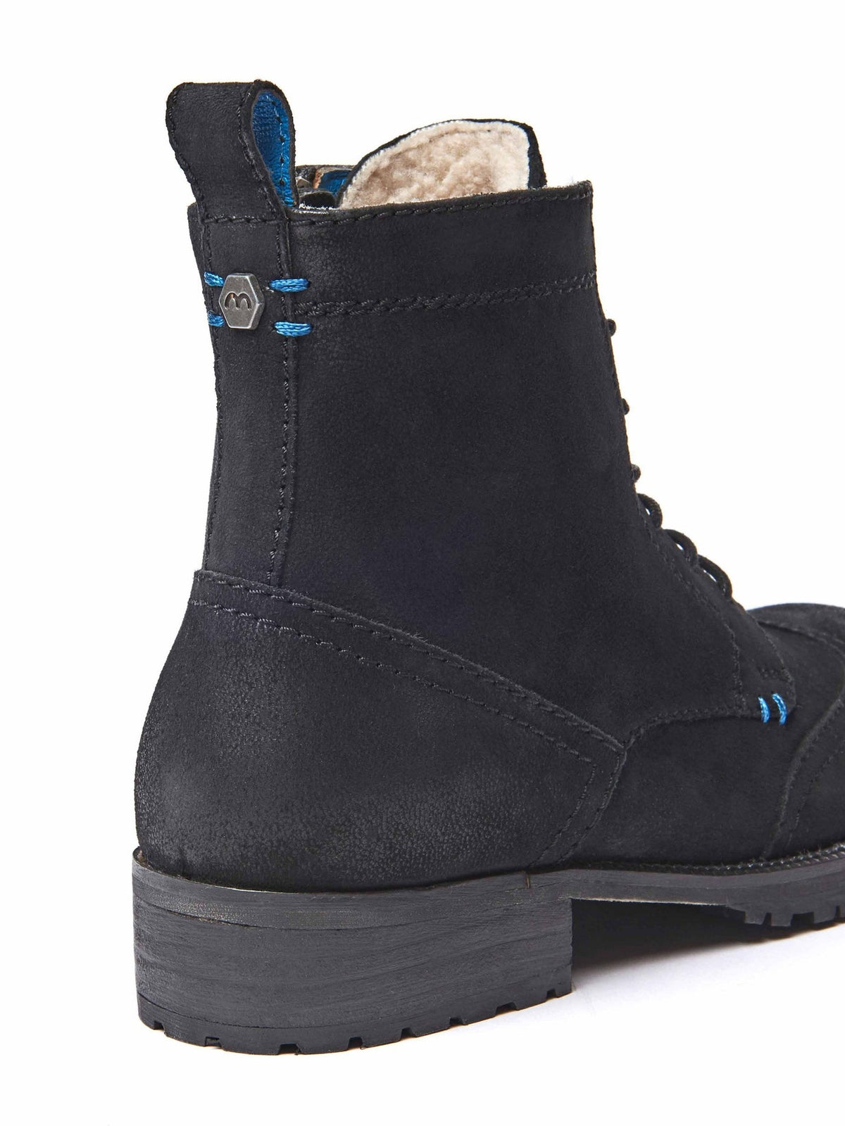 Brown warm lined lace-up boots - MOULIN TAN