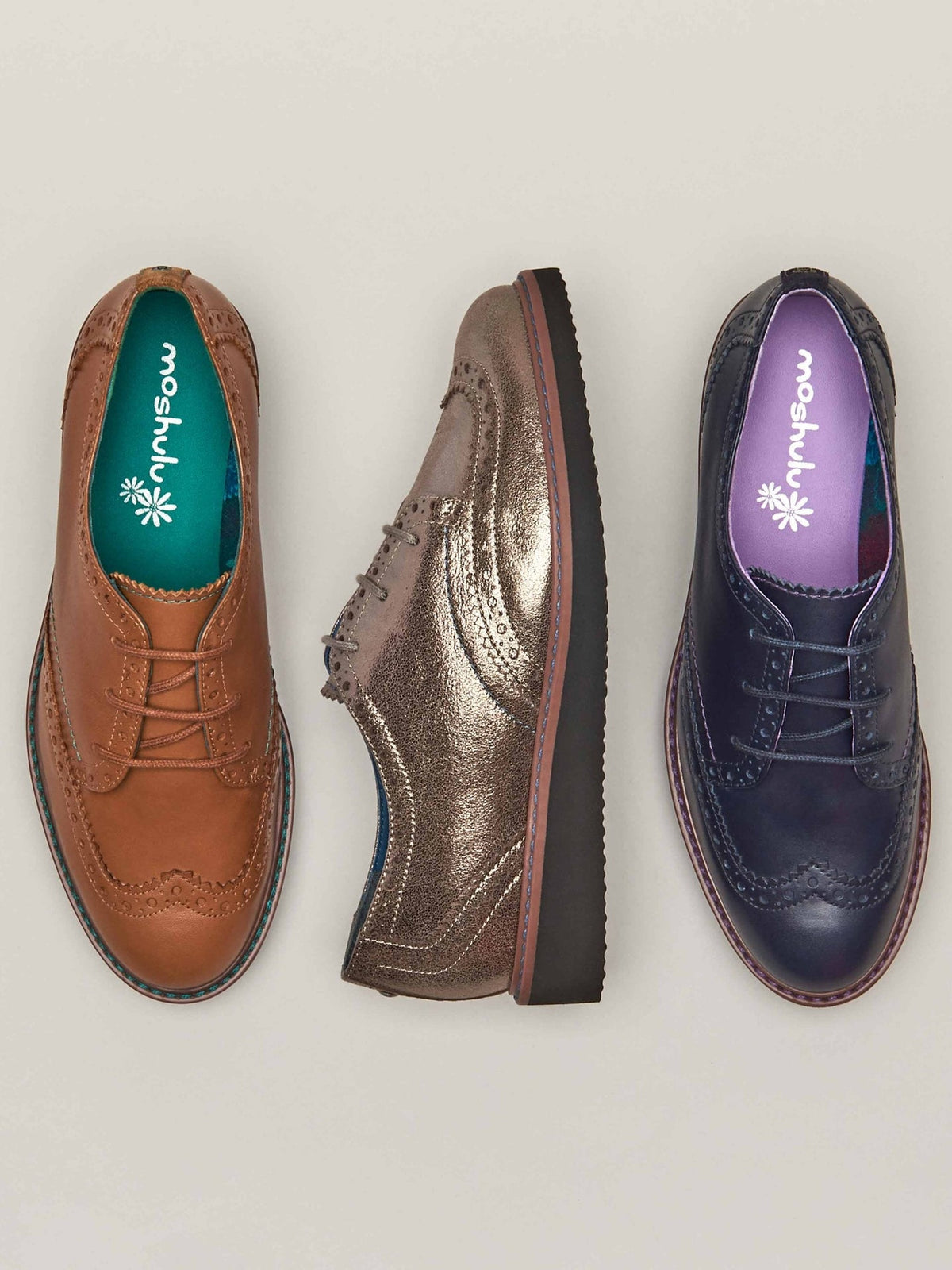 Metallic leather metallic brogues - SEGOVIA BRONZE METALLIC