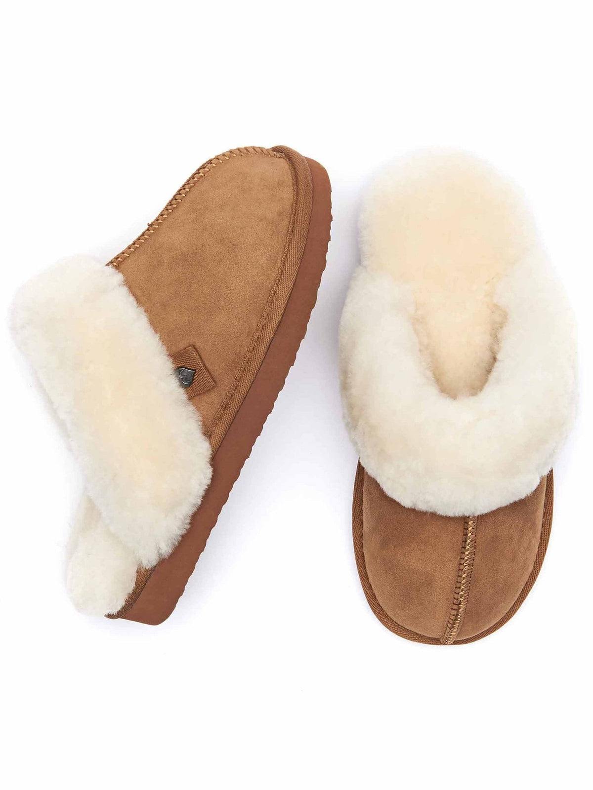 Brown sheepskin mule slippers - TIREE TAN