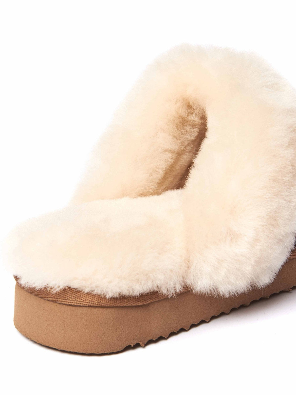 Brown sheepskin mule slippers - TIREE TAN