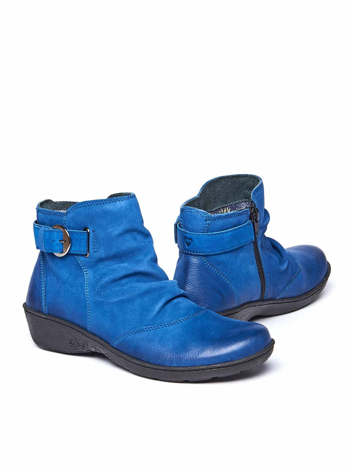 Blue slouchy ankle boots - BOURBON 2 COBALT NUBUCK
