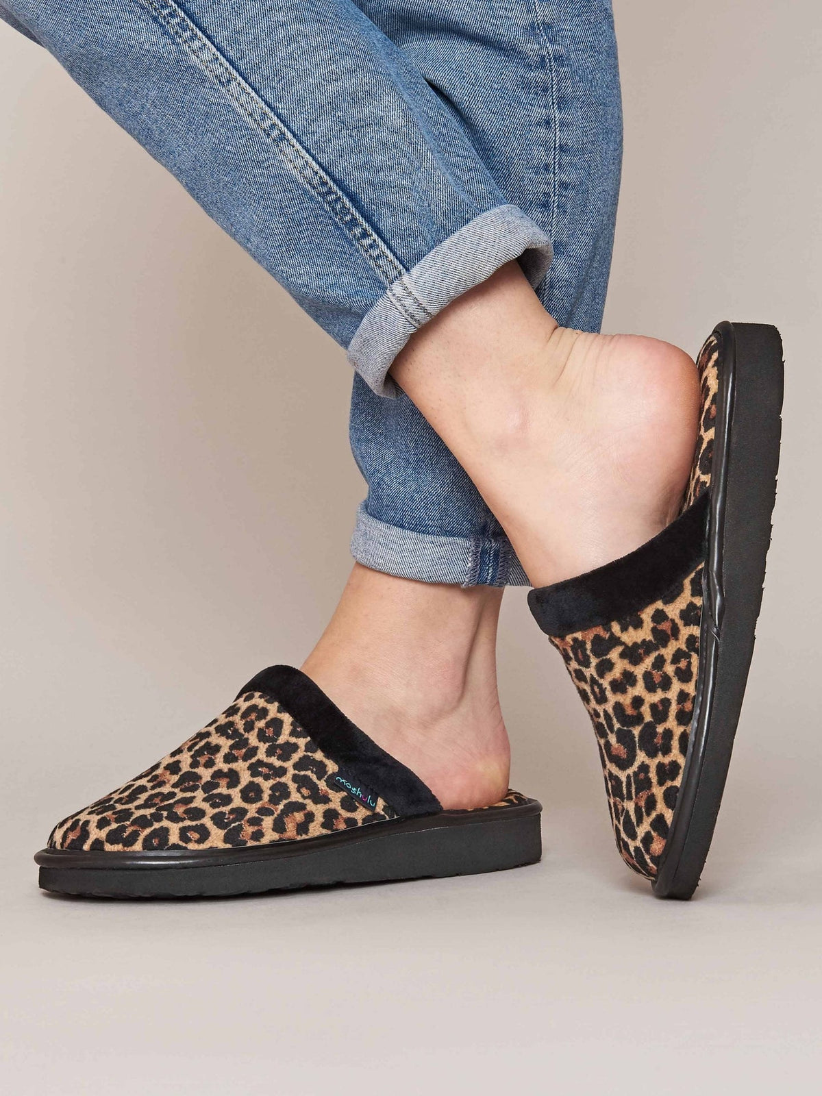 Animal print mule slippers - BABA LEOPARD