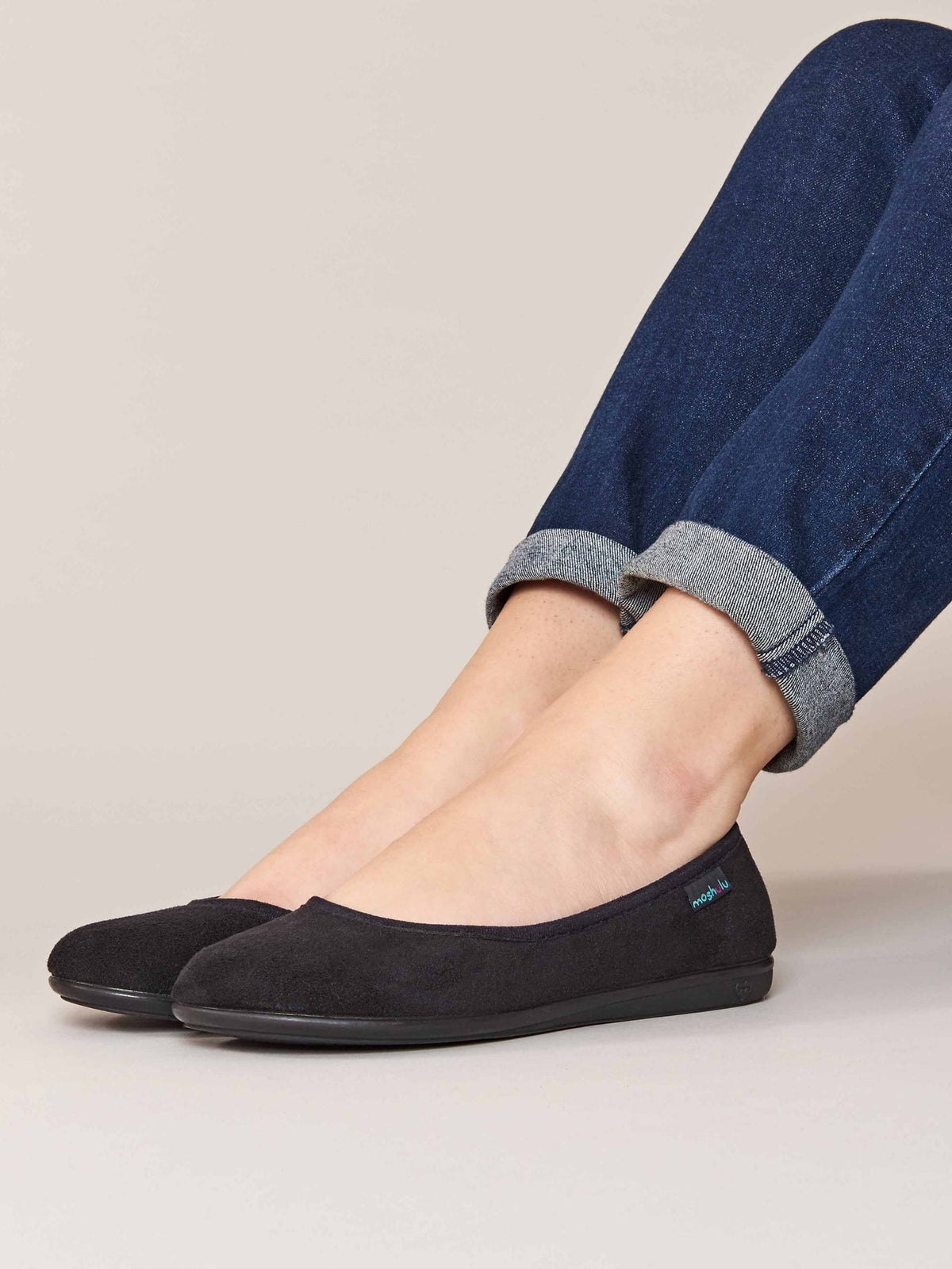 Black textile ballerina slippers - BANOFFEE 2 BLACK