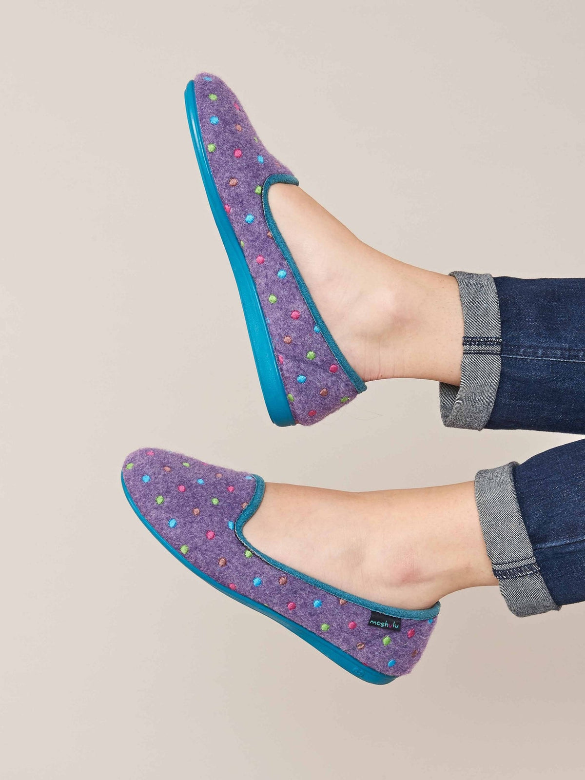 Purple mini-spot ballerina slippers - AMARETTI VIOLET