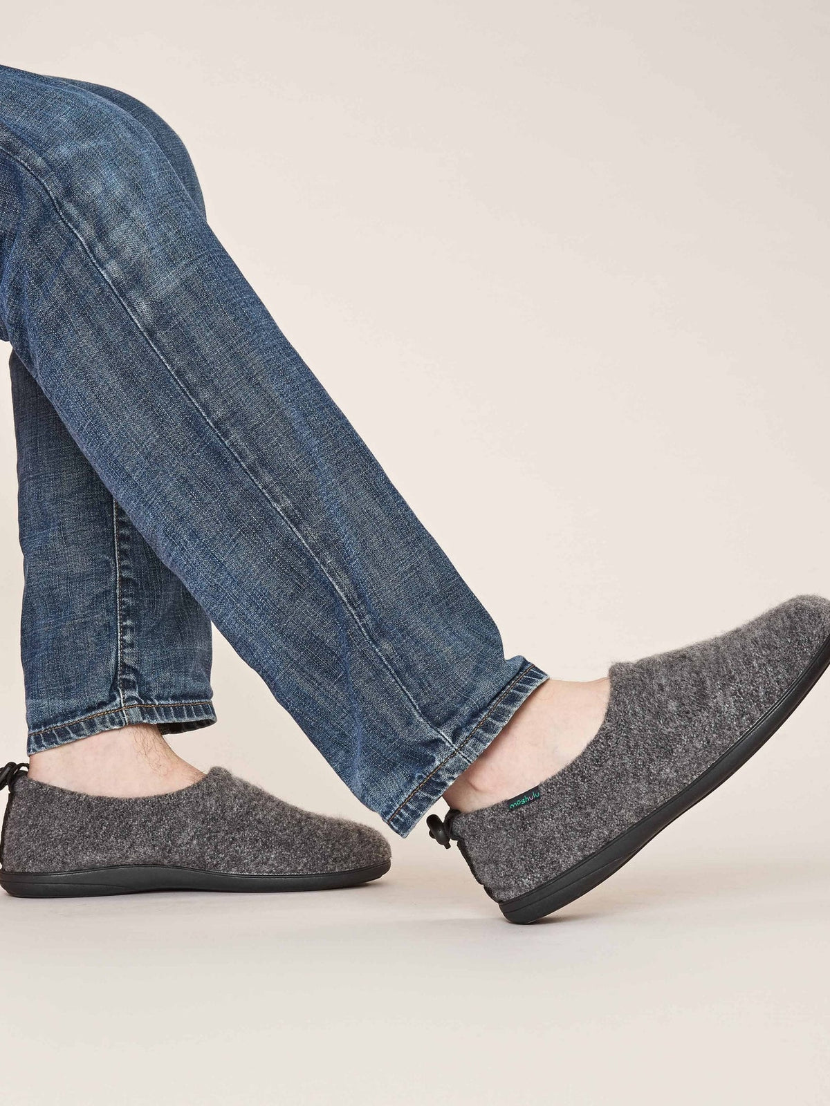 Grey men's textile slippers - HORNBEAM CHARCOAL