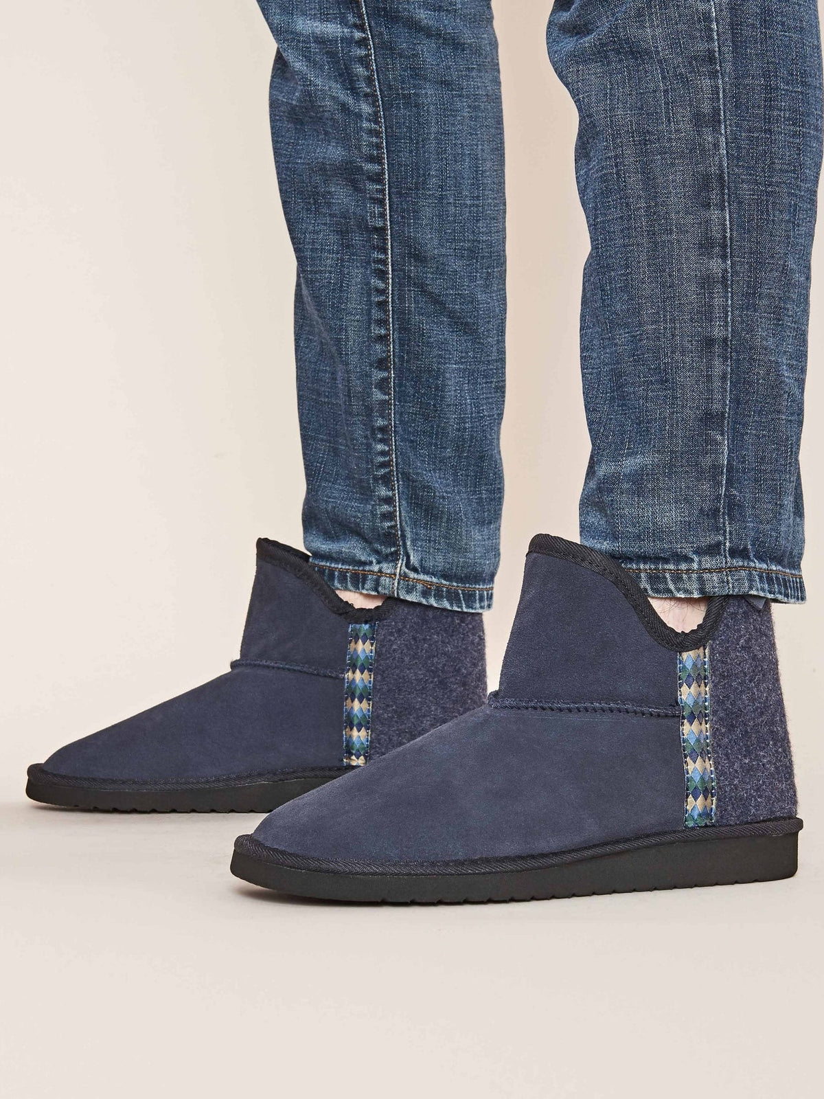 Blue men's slipper boots - KALTER NAVY
