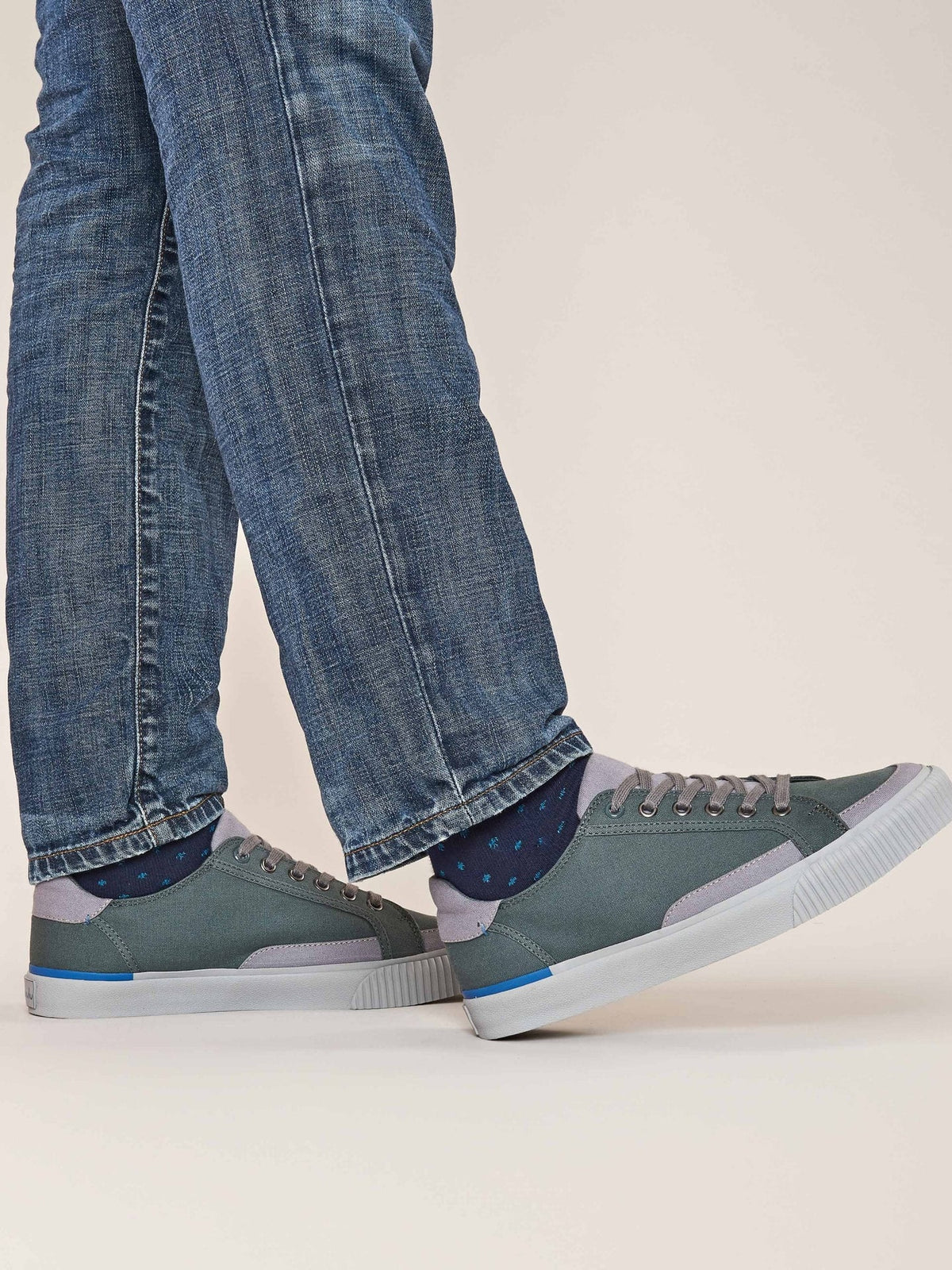 Green men's cotton canvas trainers - DAUB ATLANTIS GREEN