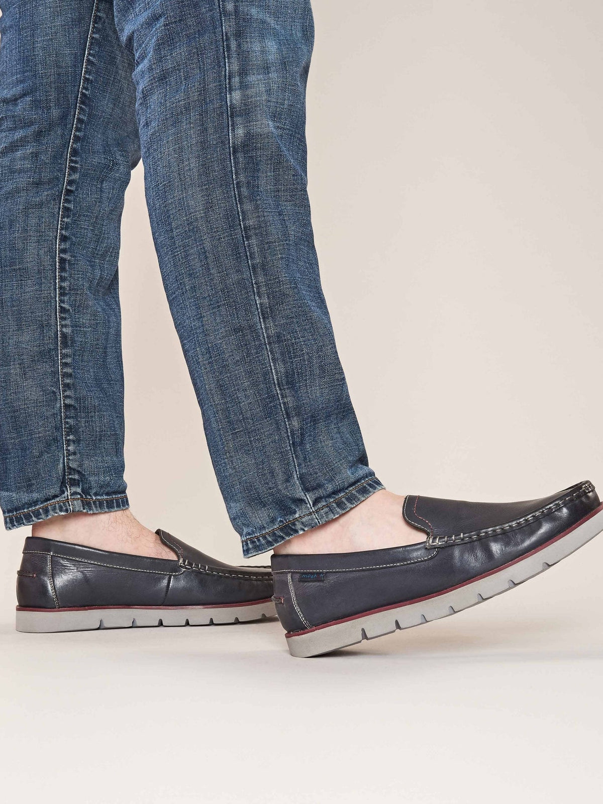 Blue leather moccasin - TARLTON NAVY