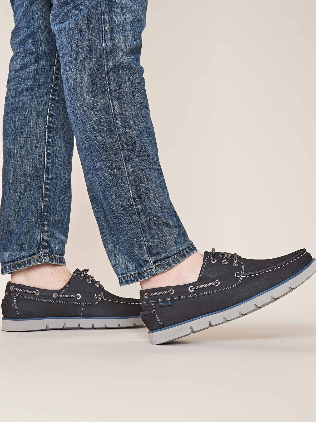 Blue men's deck shoes - OXENHOPE INDIGO