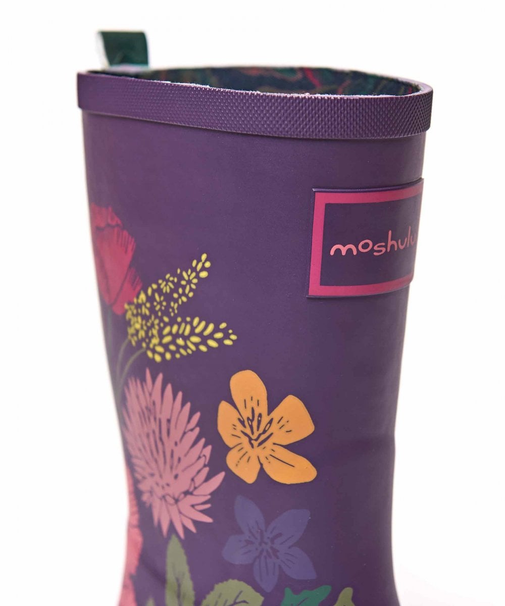 Green colourful mid-length wellies - DOWNPOUR LAGOON FLORAL