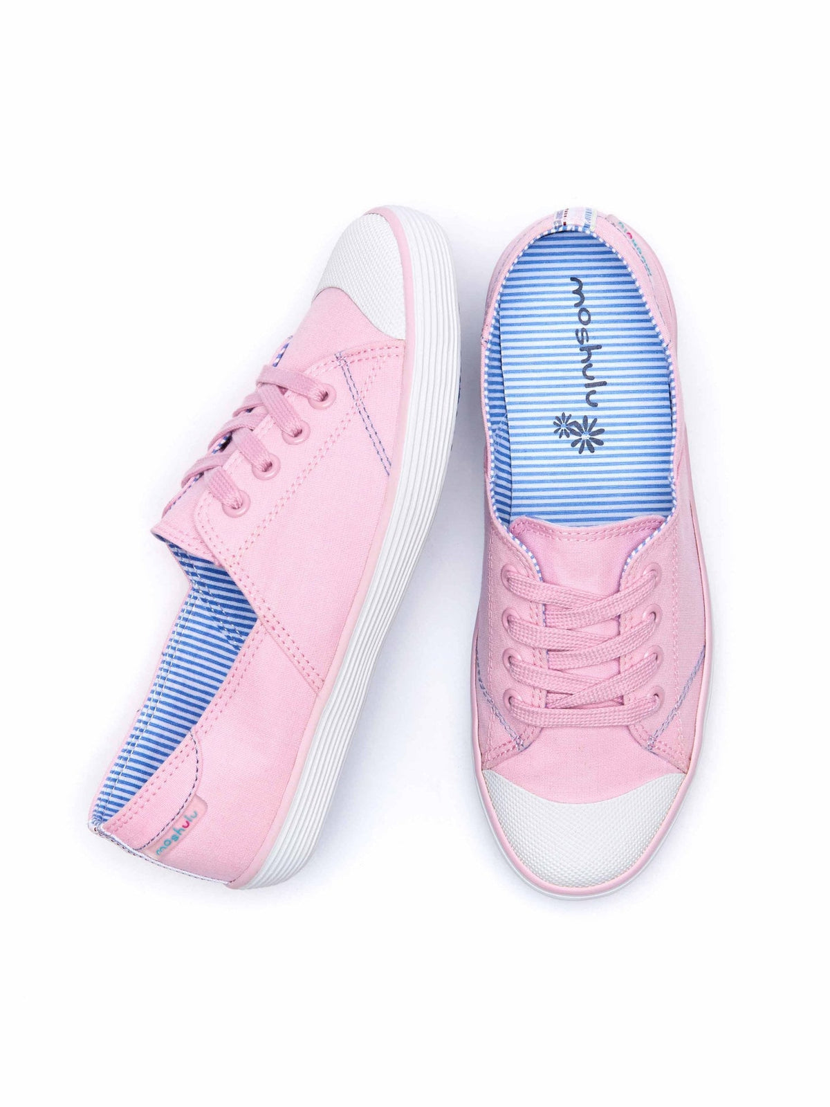 Pink canvas lace-up trainers - HEMMICK SWEET PEA PINK