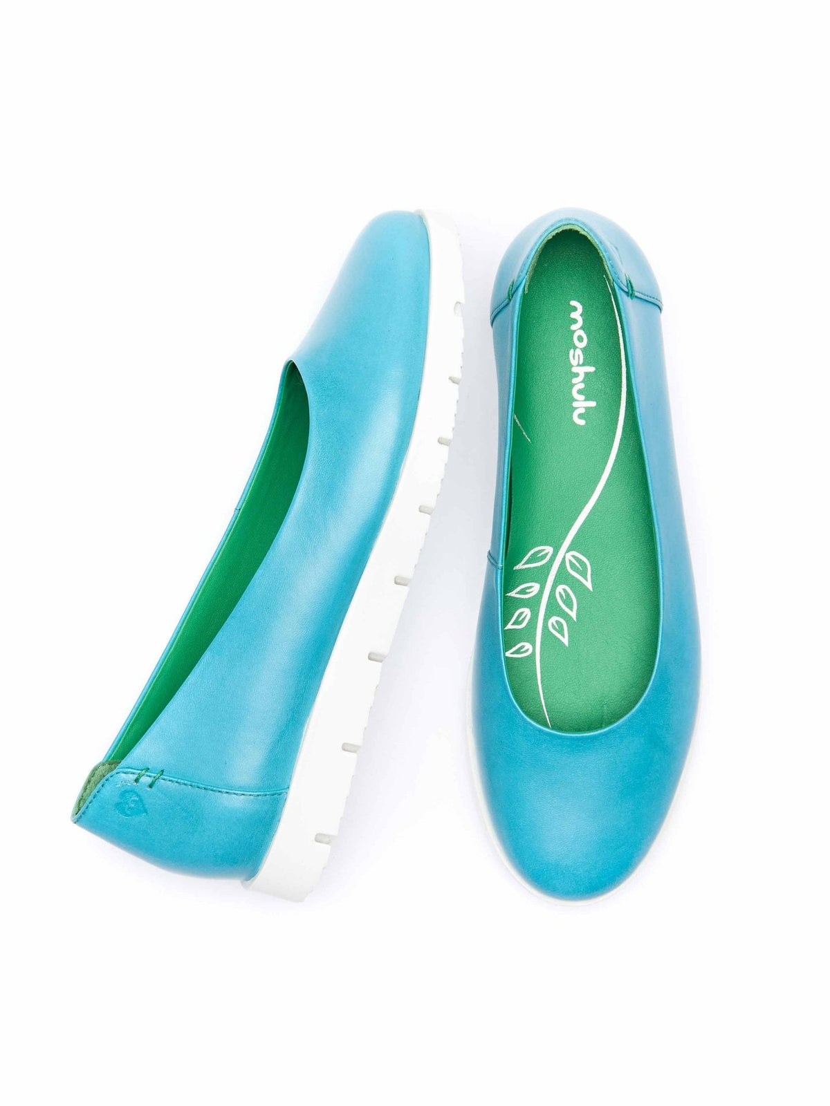 Blue leather slip-on ballet pumps - JIN AQUA