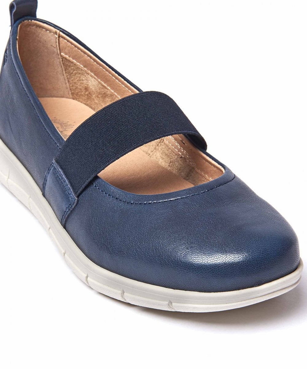 Red leather elasticated bar shoes - ODDI RED