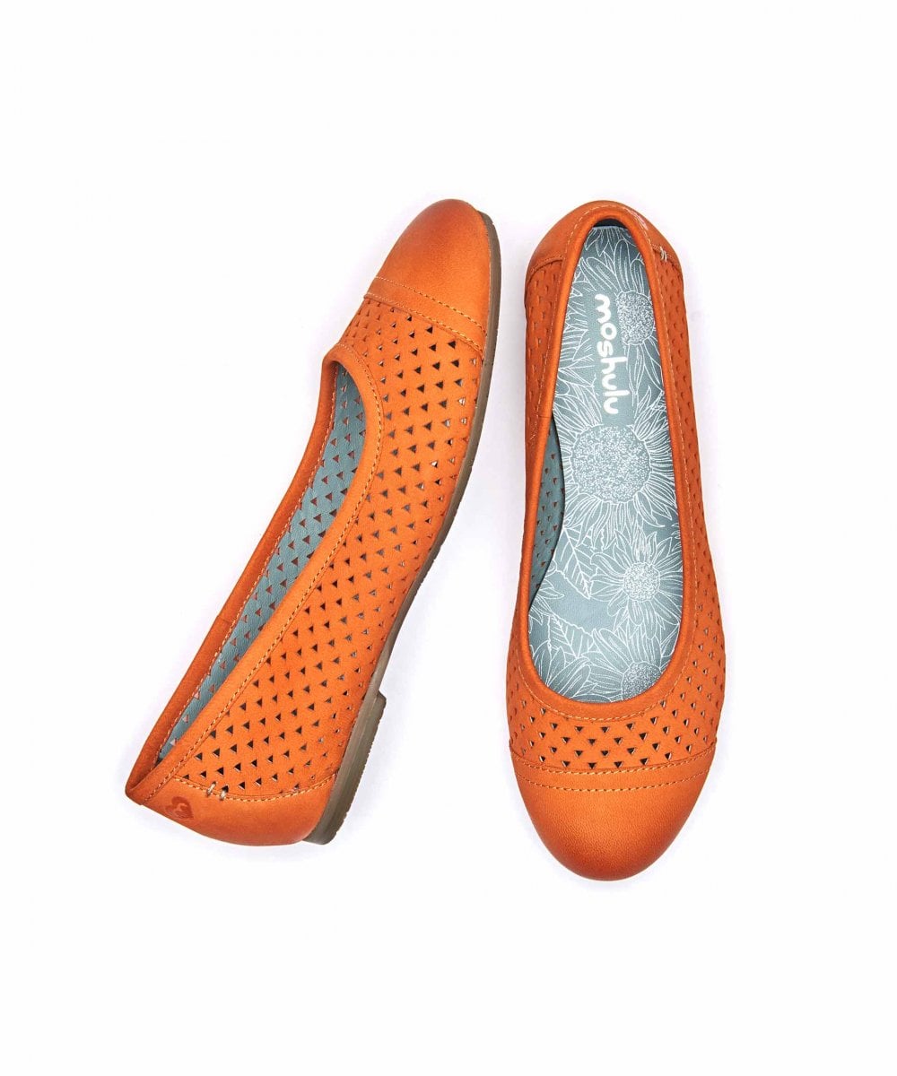 Orange nubuck ballet pumps - VINAIGRETTE 2 ORANGE