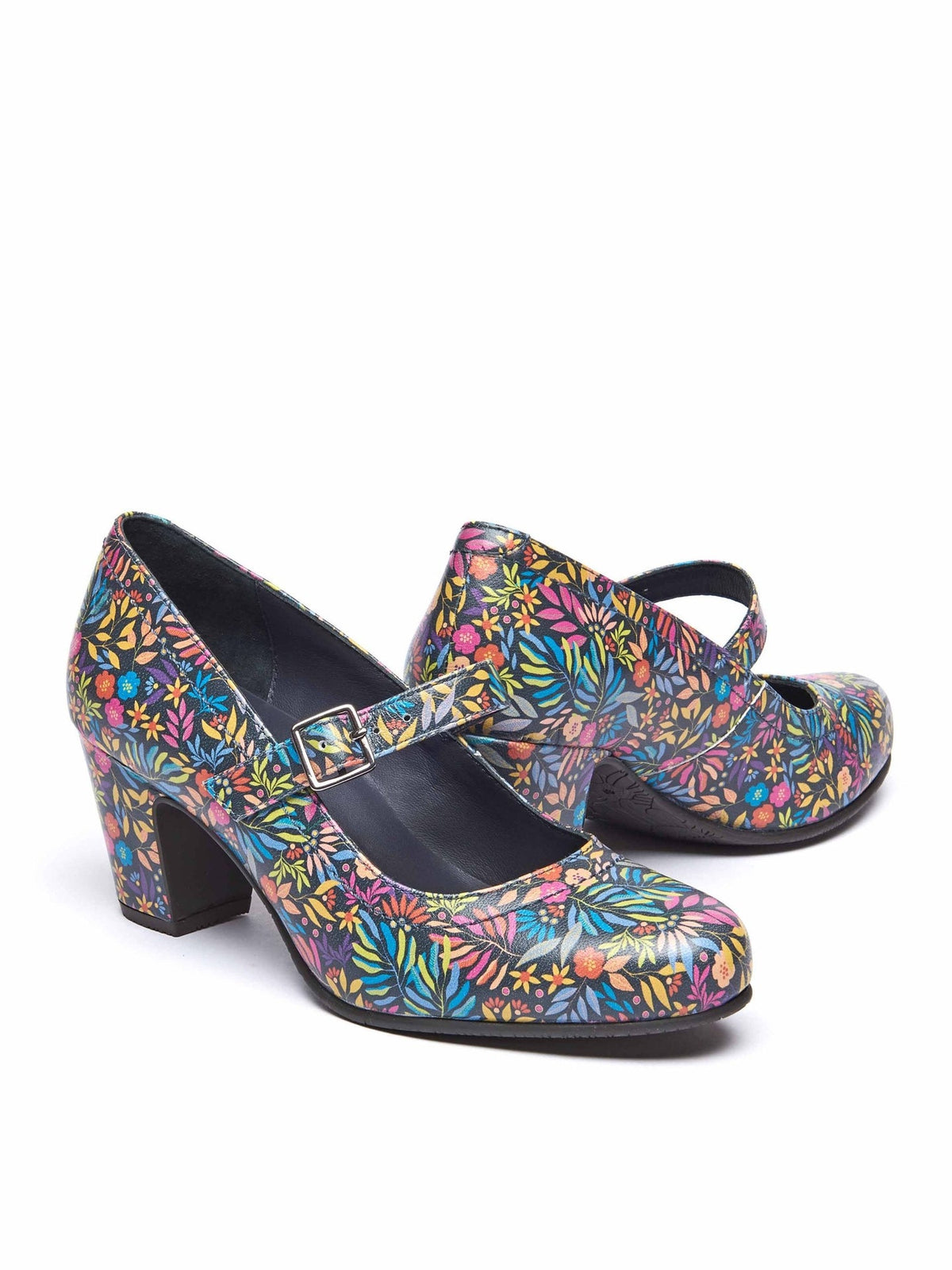 Multi Mary Jane leather bar shoes - BIAMBI EDEN FLORAL