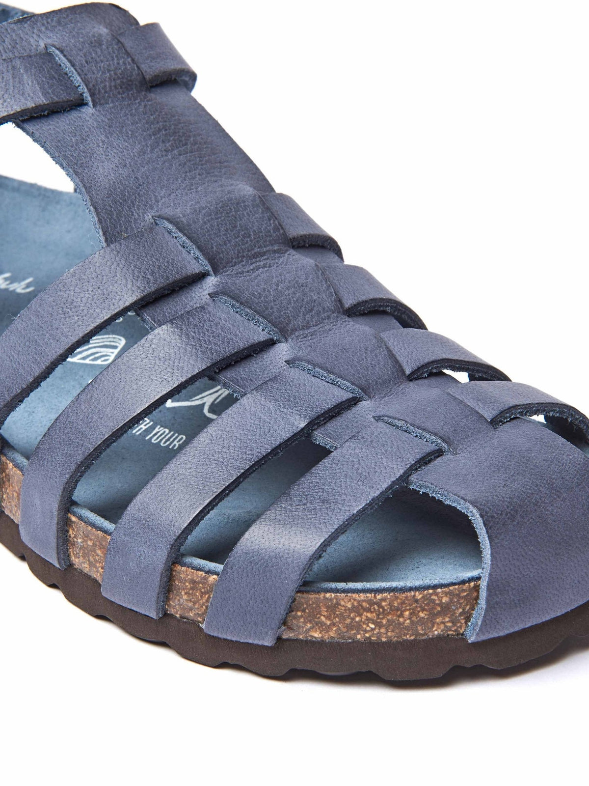 Green Leather fisherman cork sandals - SEALARK LICHEN GREEN