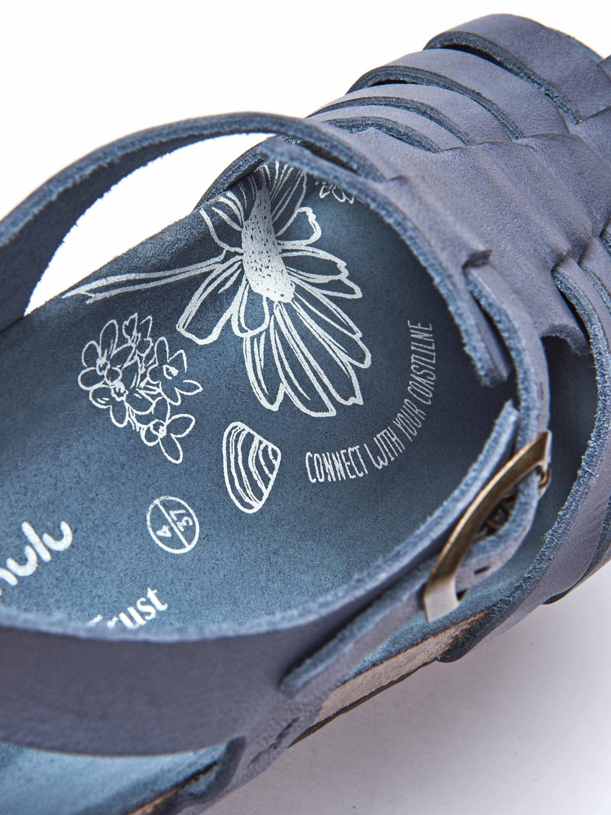 Blue Leather fisherman cork sandals - SEALARK SEA HOLLY BLUE