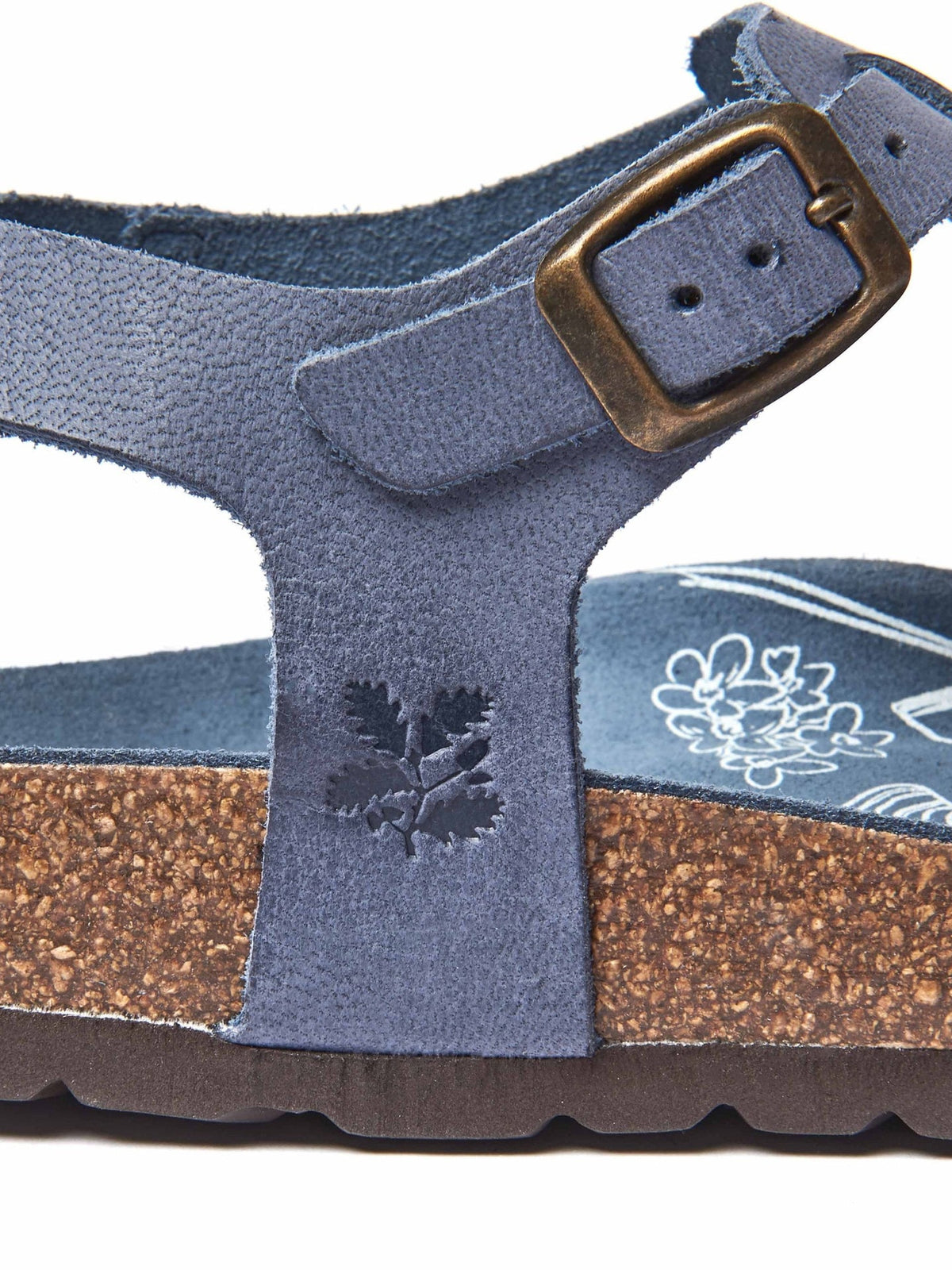 Blue Leather fisherman cork sandals - SEALARK SEA HOLLY BLUE