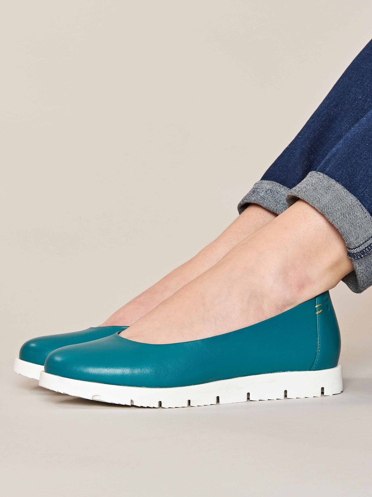 Blue leather slip-on ballet pumps - JIN OASIS BLUE