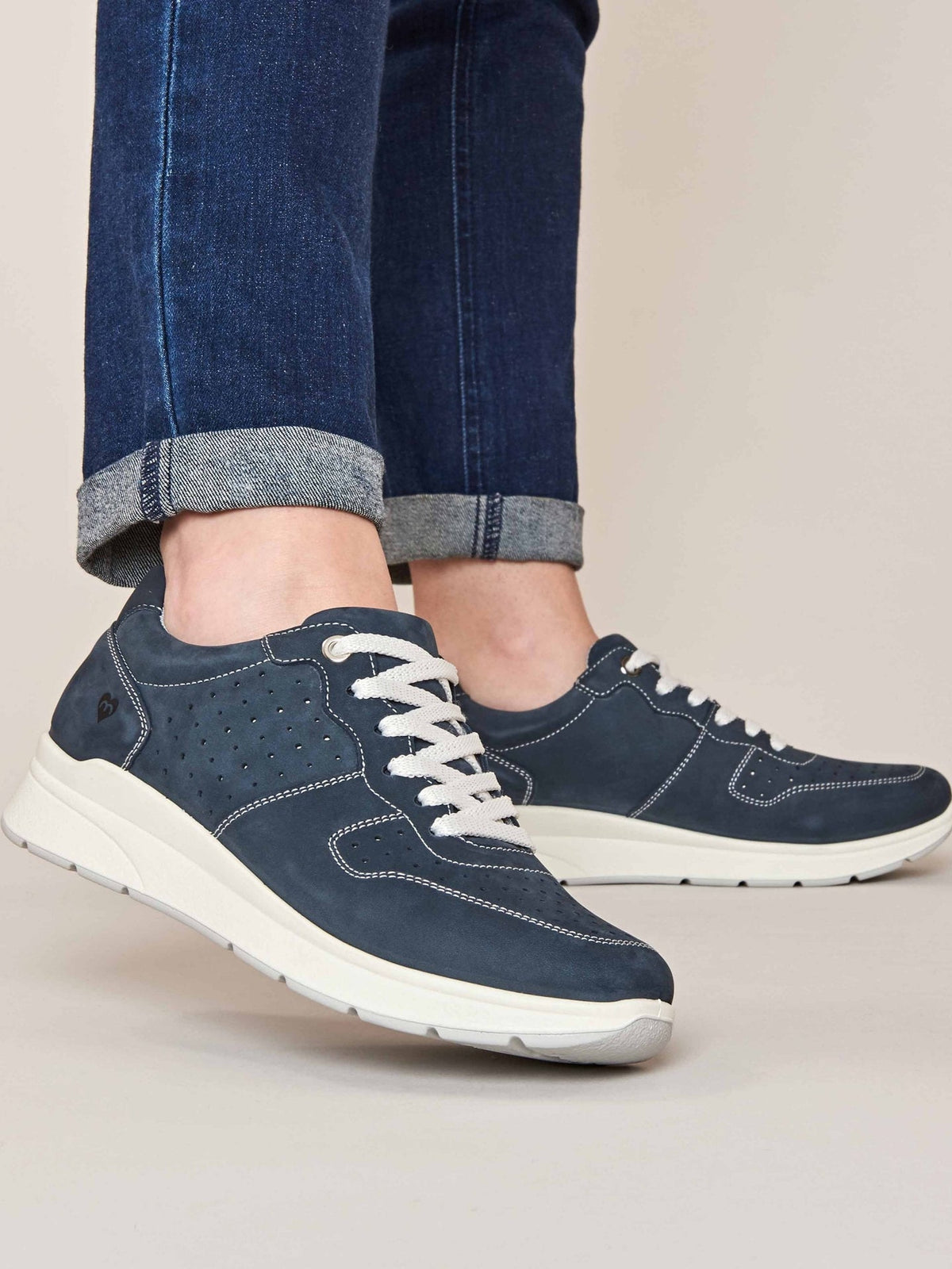 Blue Colourful nubuck trainer pumps - KAZOO INDIGO