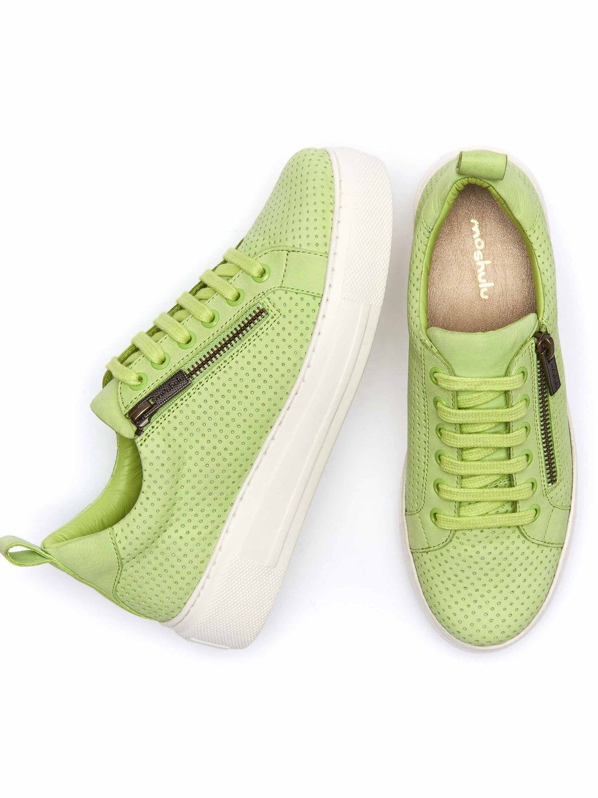 Green flatform zip trainers - DAWLISH SHARP APPLE