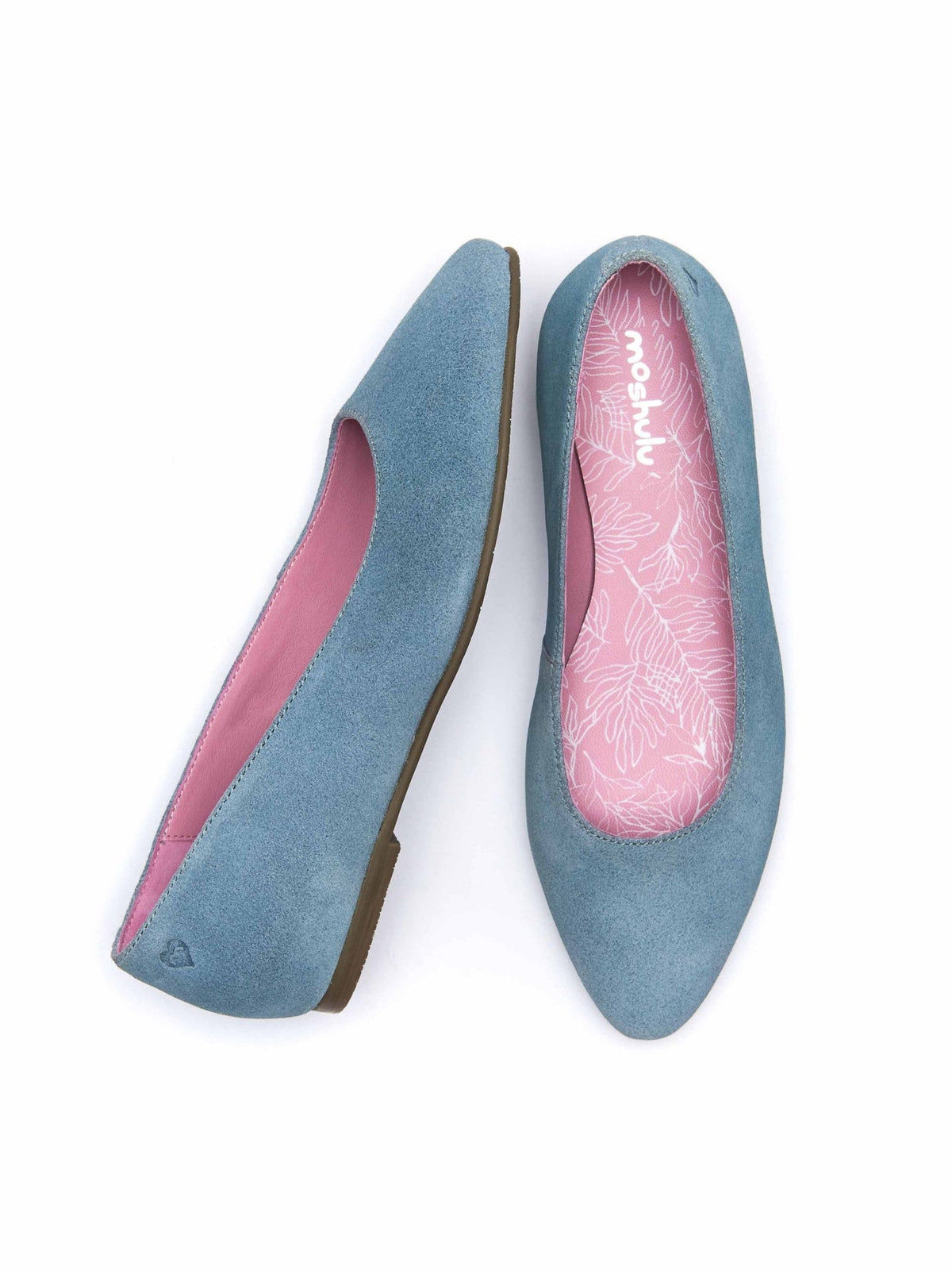 Blue suede pointed ballet pumps - KALLELA EUCALYPTUS BLUE