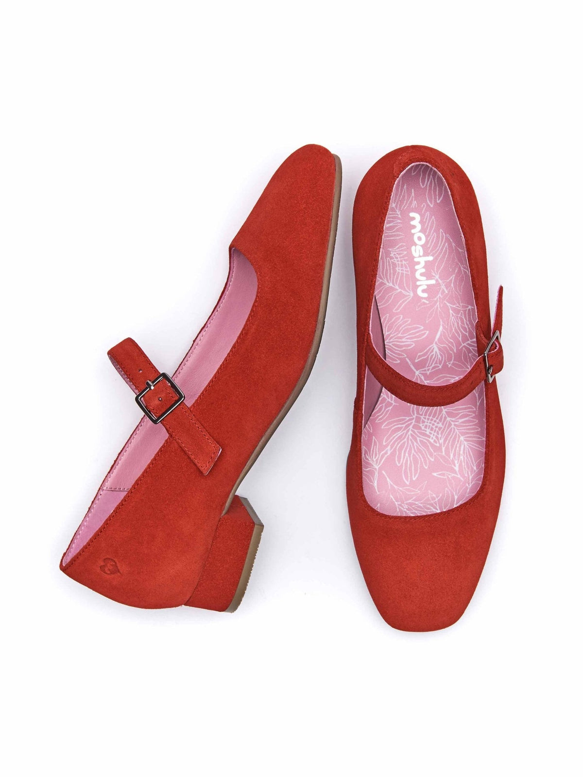Red front buckle block heels - HEBEI GERANIUM RED