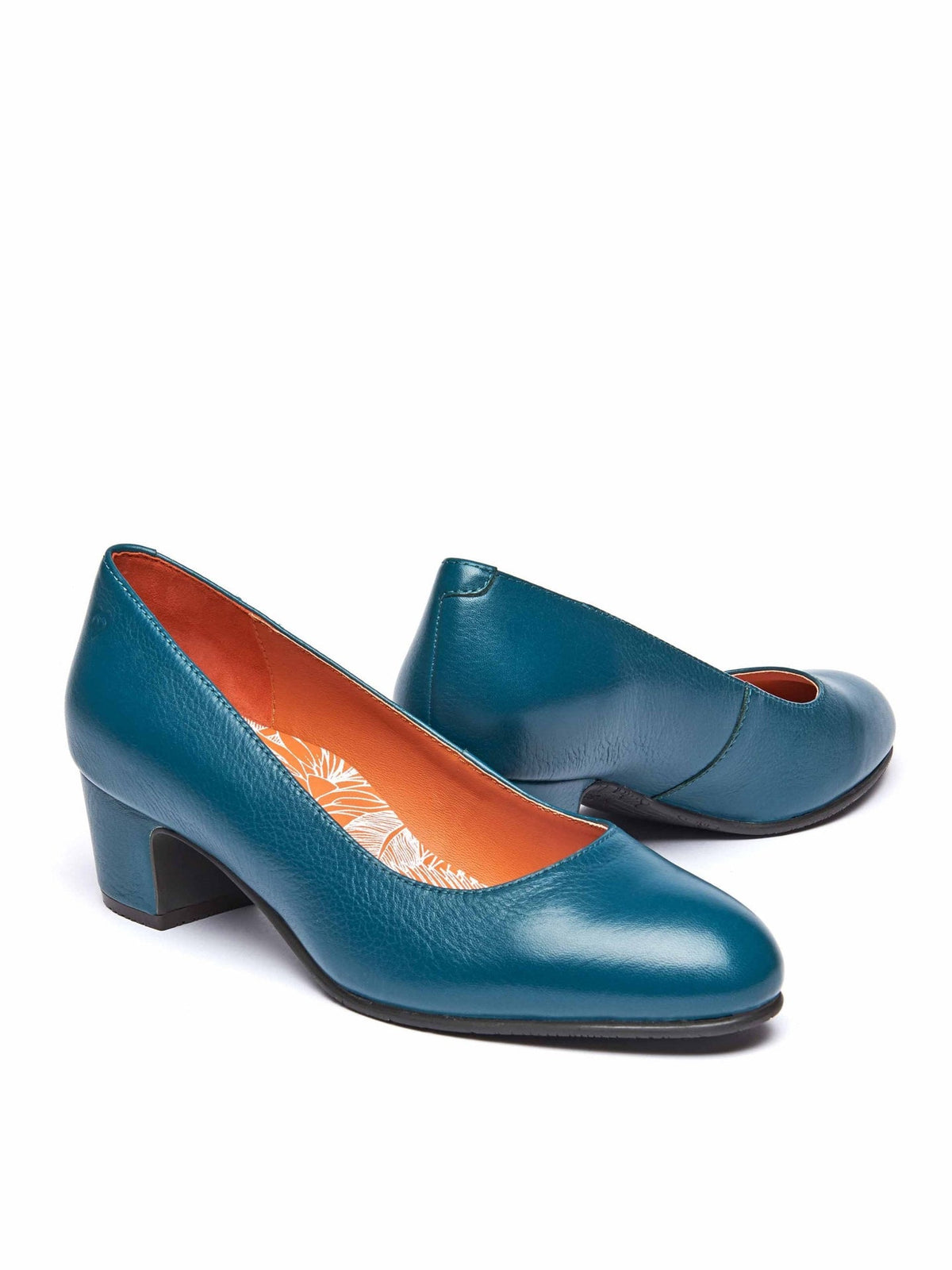 Blue block heel court shoes - KEEL LAGOON