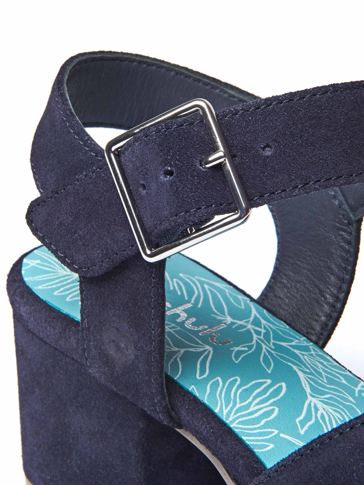 Blue platform cross-over sandal - ARANIKO INDIGO