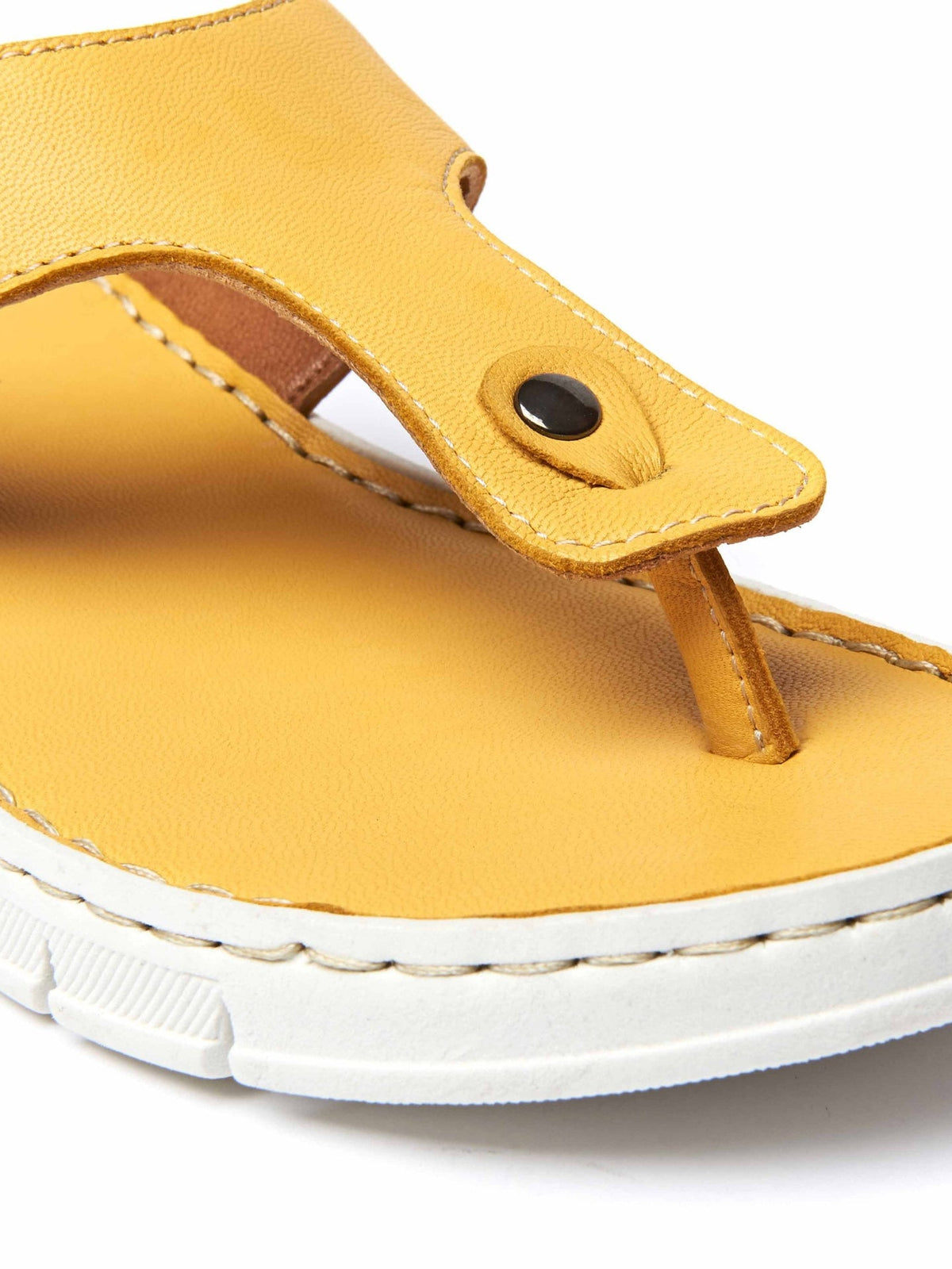 Yellow Leather toe-post sandals - PADRE YELLOW