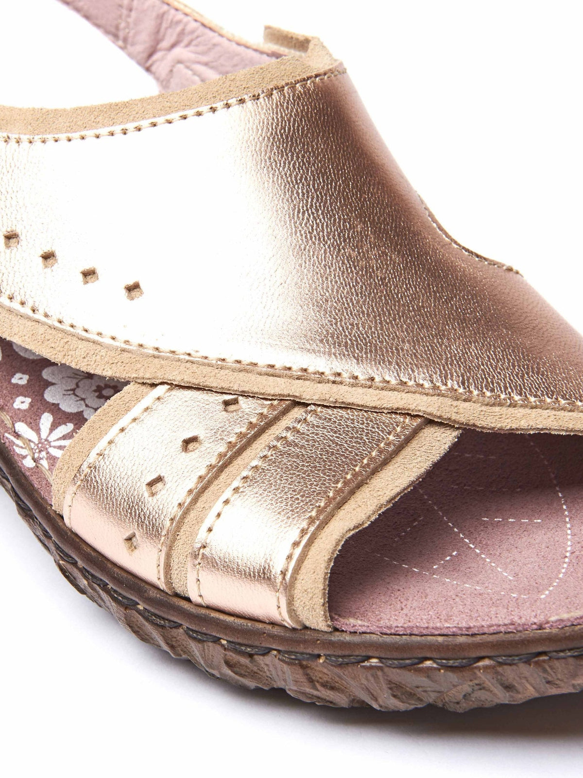 Metallic / Pink metallic leather sandals - SOUK METALLIC ROSE GOLD