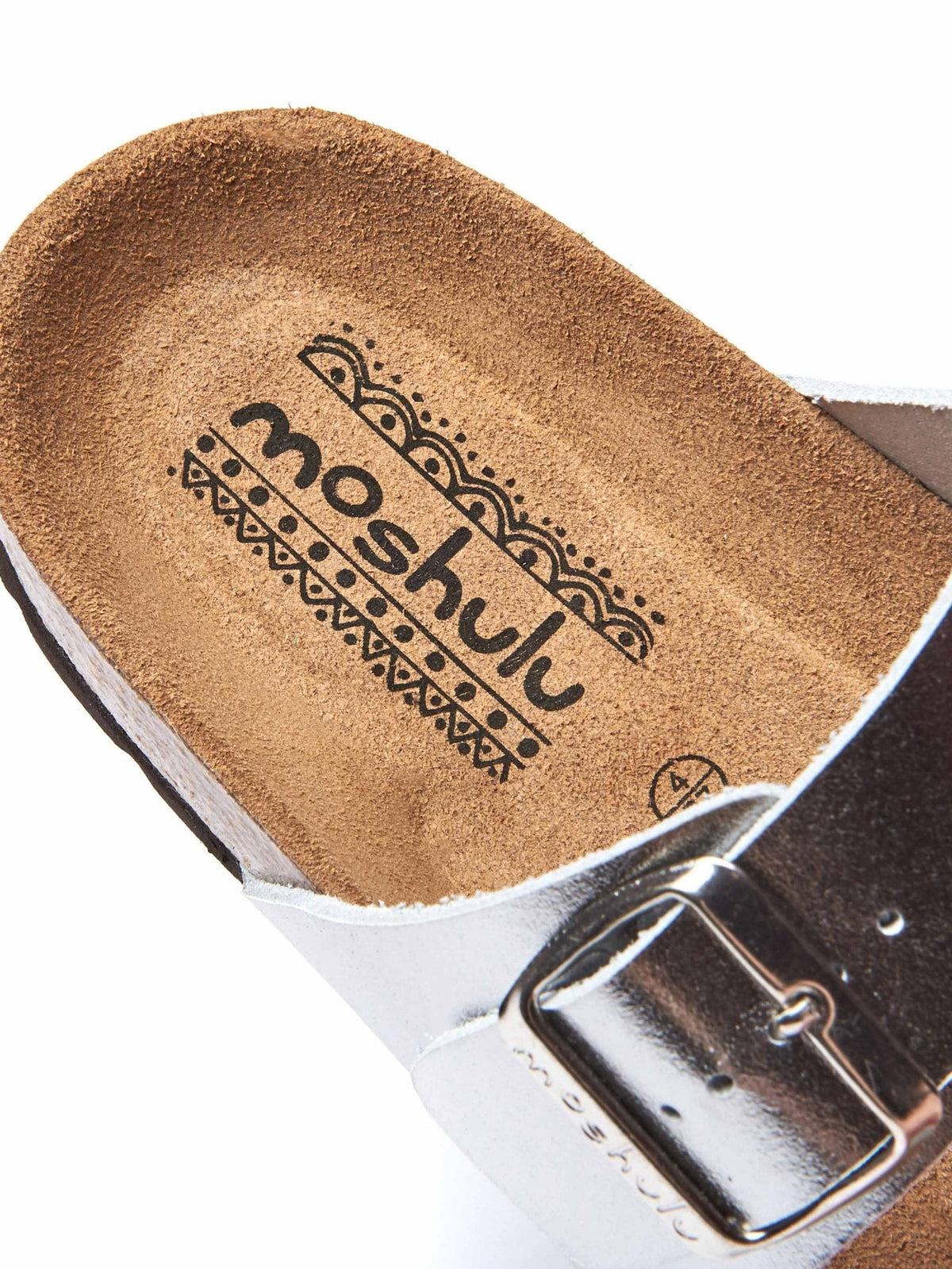 Metallic / Grey metallic cork mule sandals - BAVARIA METALLIC SILVER