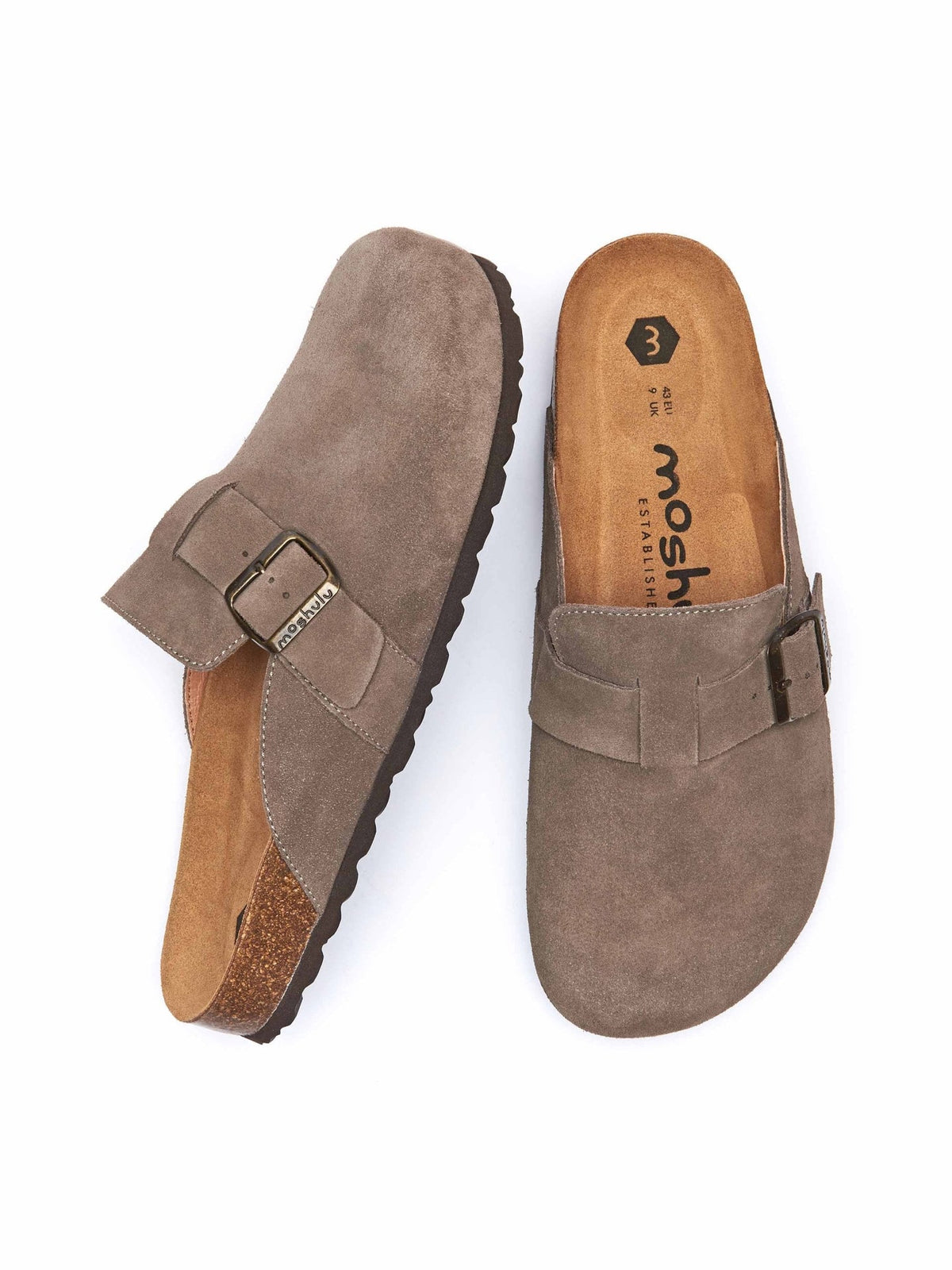 Grey men's cork footbed clogs - BUCKATOR SMOKY TAUPE