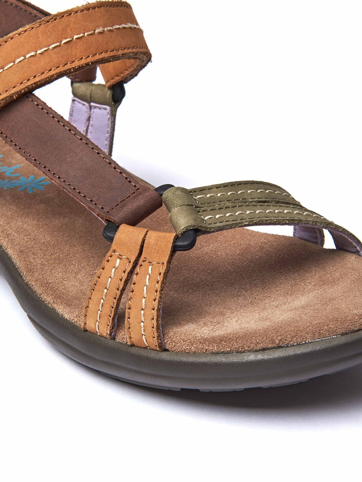 Brown Triangle-ring adventure sandals - SENNAN CHESTNUT MULTI