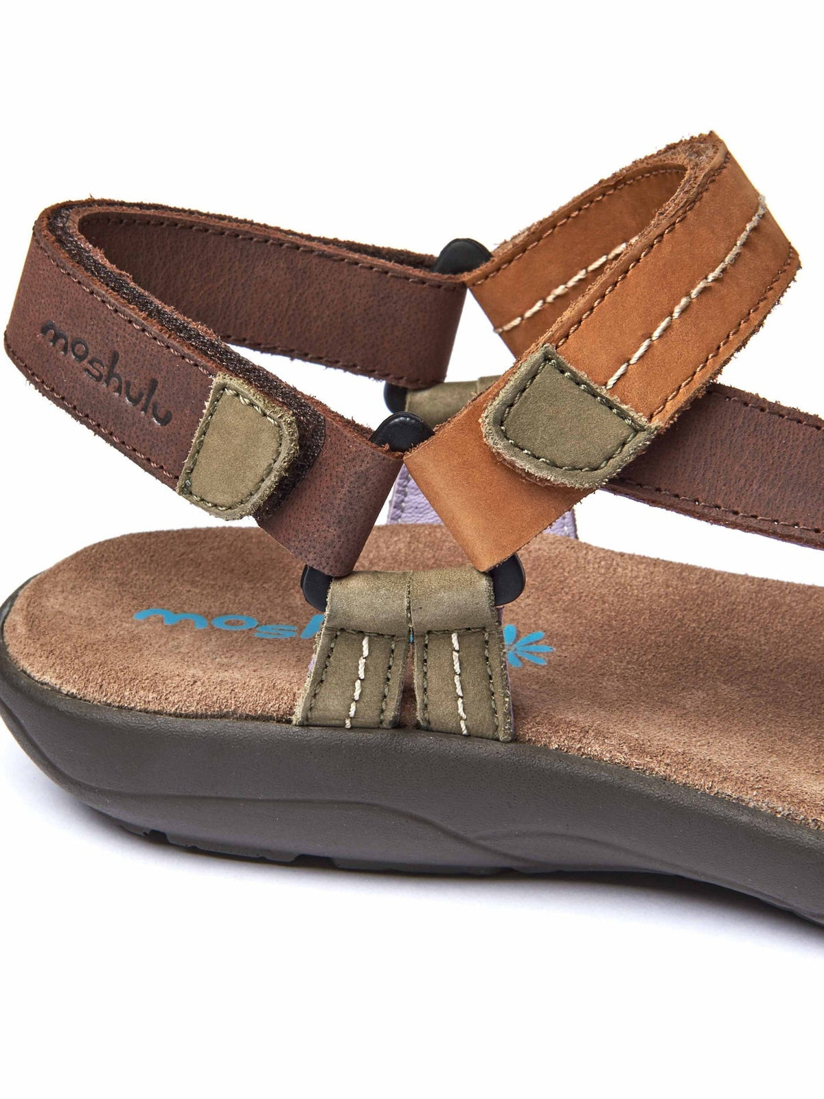 Brown Triangle-ring adventure sandals - SENNAN CHESTNUT MULTI