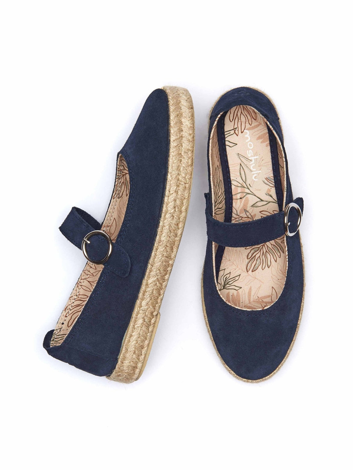 Blue espadrille Mary Jane Pumps - KERAN INDIGO