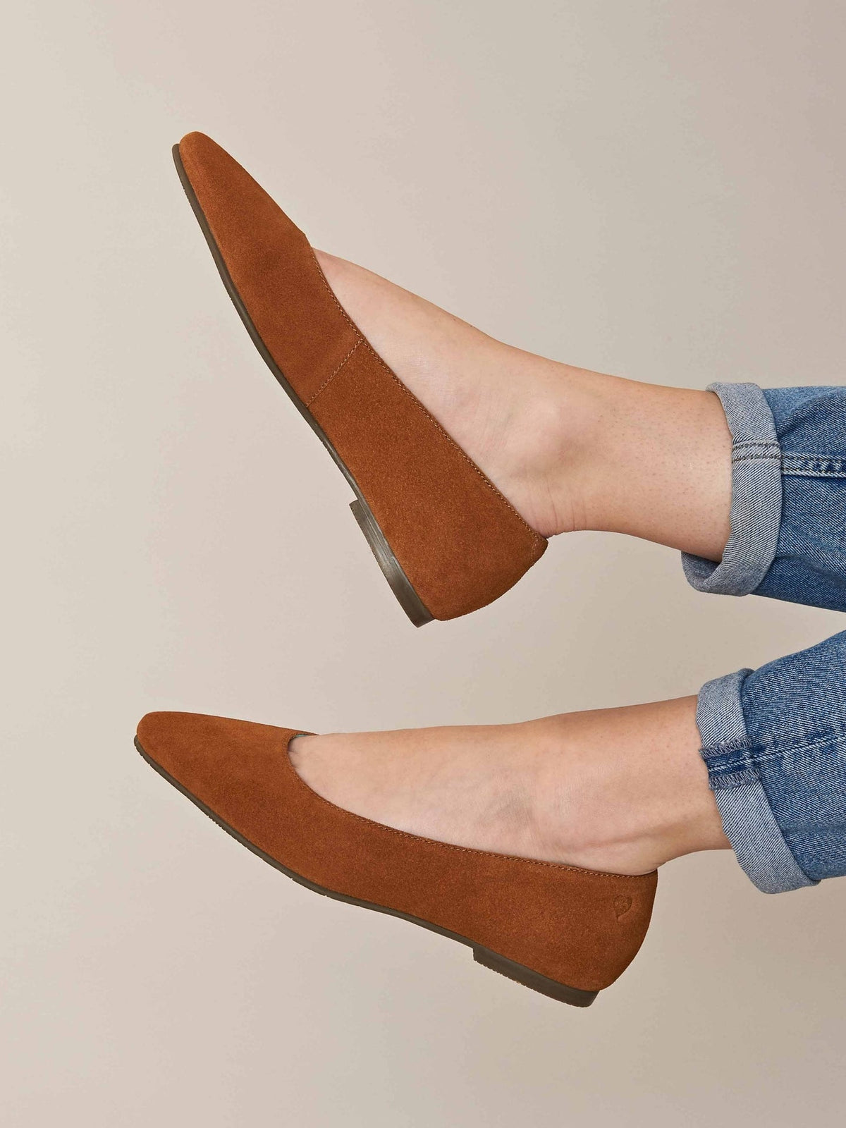 Brown suede pointed ballet pumps - KALLELA TAN