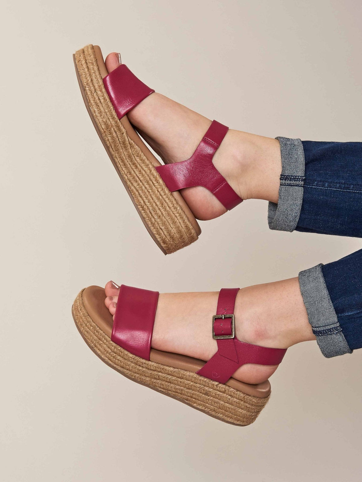 Pink Espadrille flatform sandals - BALOS FUCHSIA PINK